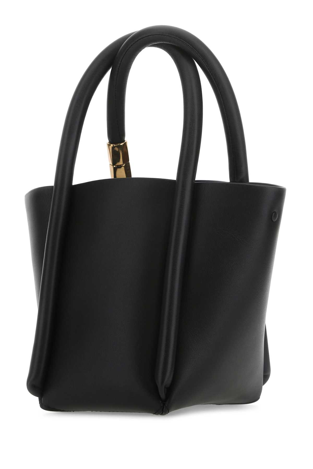 Shop Boyy Black Leather Lotus 12 Handbag