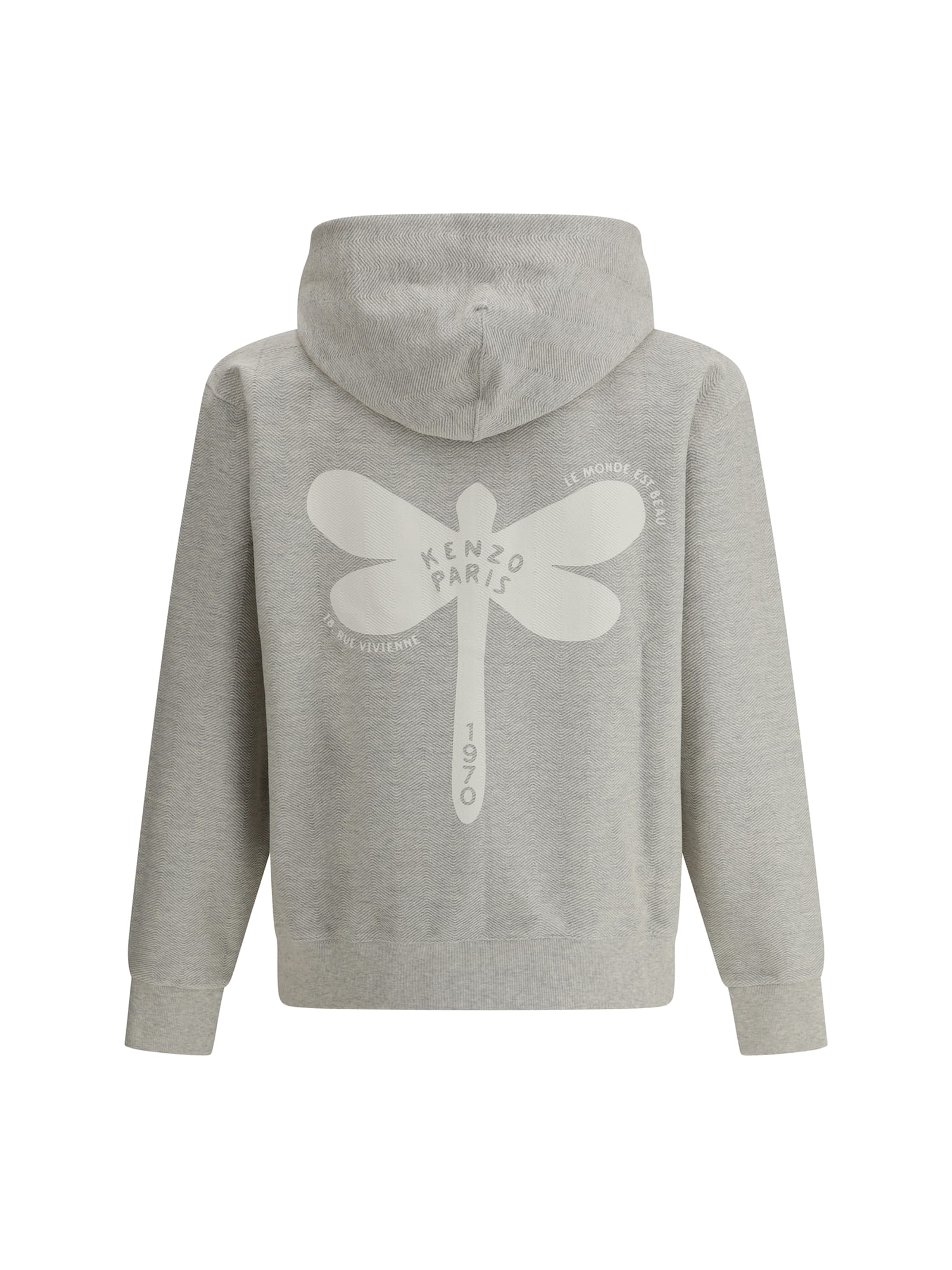 Kenzo Dragonfly Hoodie For A Dynamic Look In Gris Clair