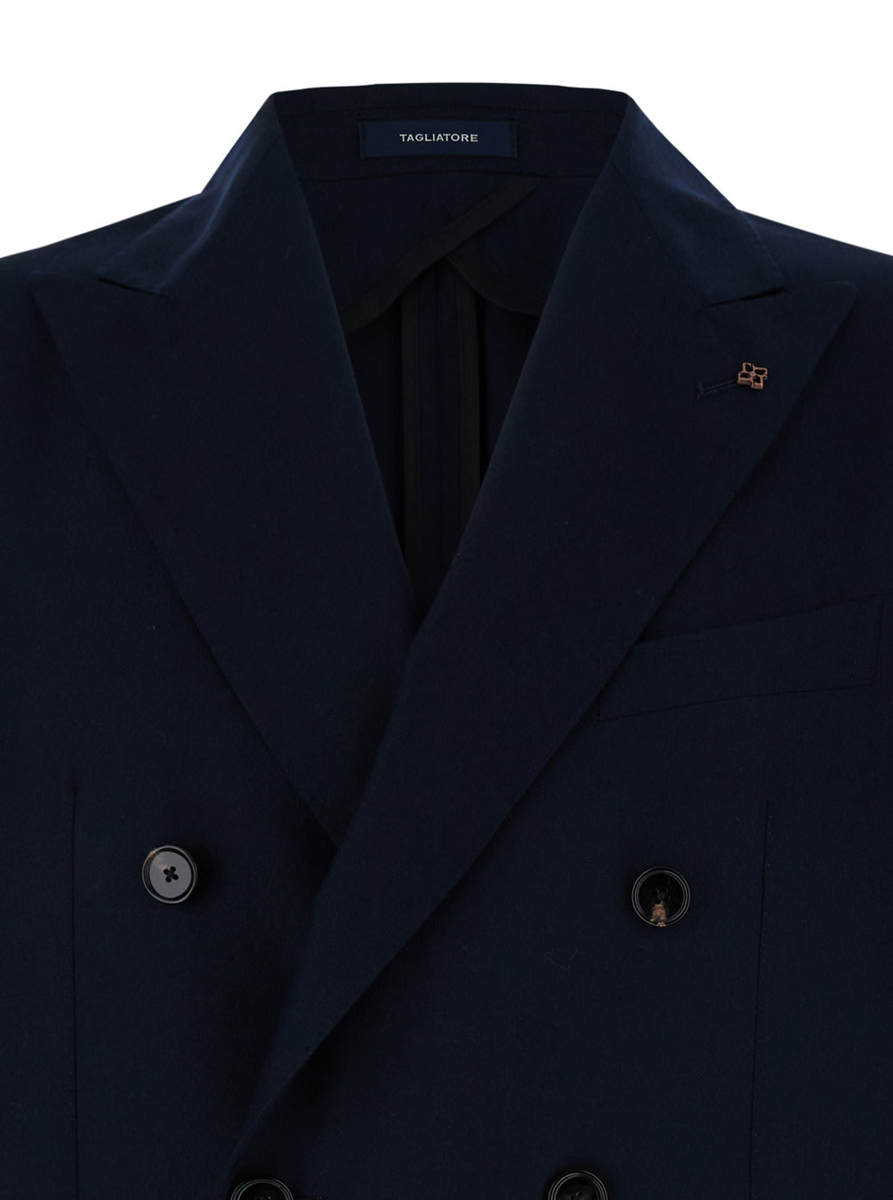 Shop Tagliatore Blue Double Breasted Jacket In Cashmere Man