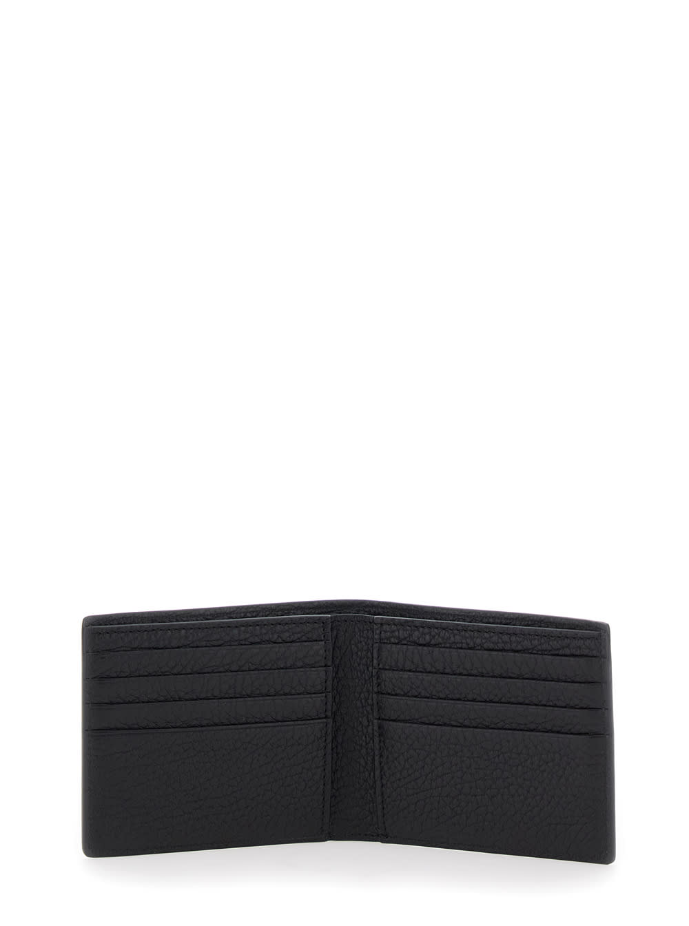 Tom Ford Printed Deer Leather Elongated T Line Classic Bifold Wallet Accessories In Black