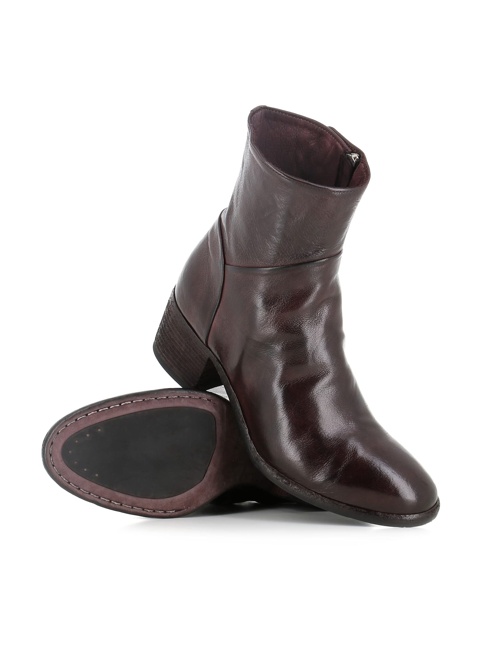 Officine Creative Zipped Block-heel Boots In Brown