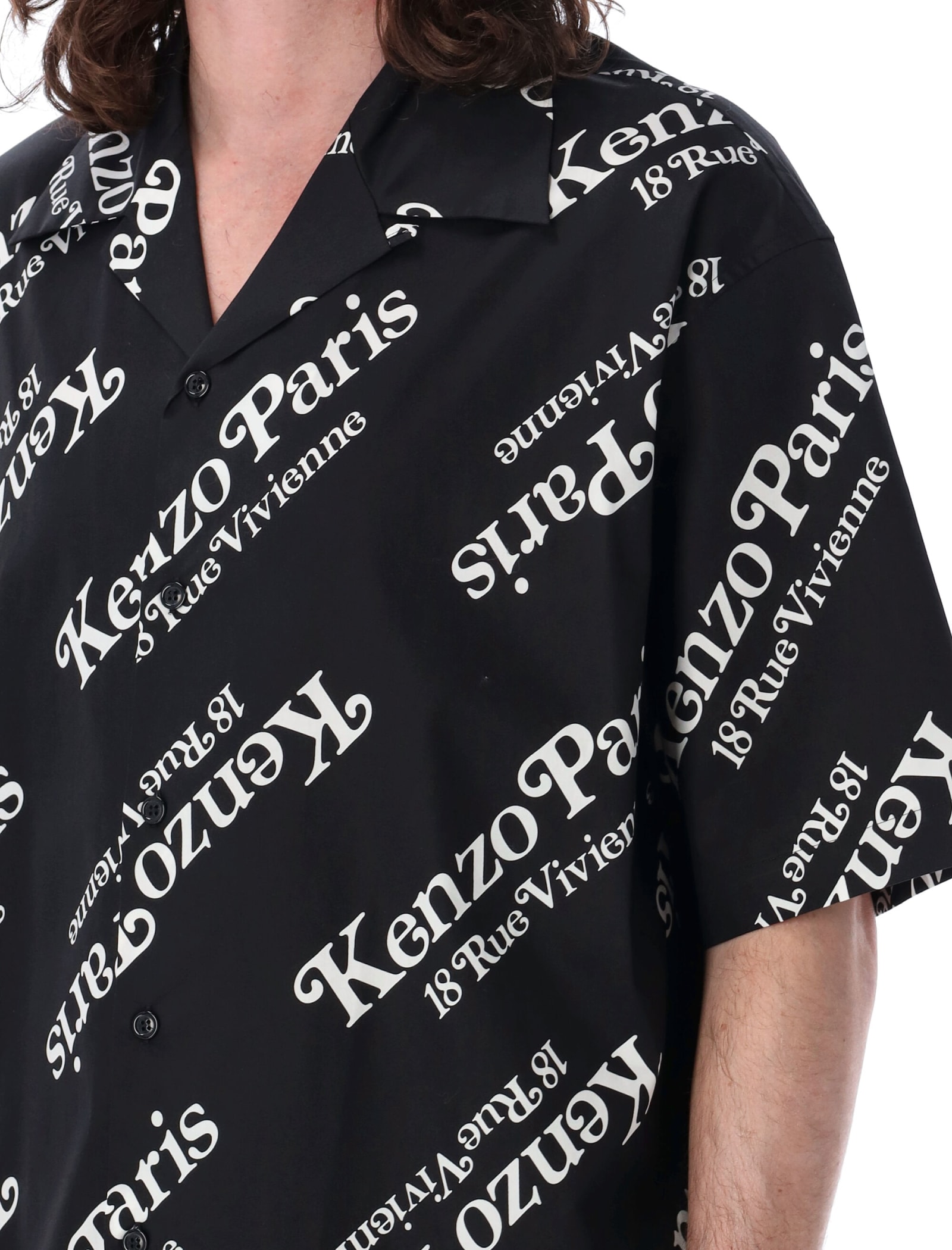 Shop Kenzo By Verdy Bowling Shirt In Black