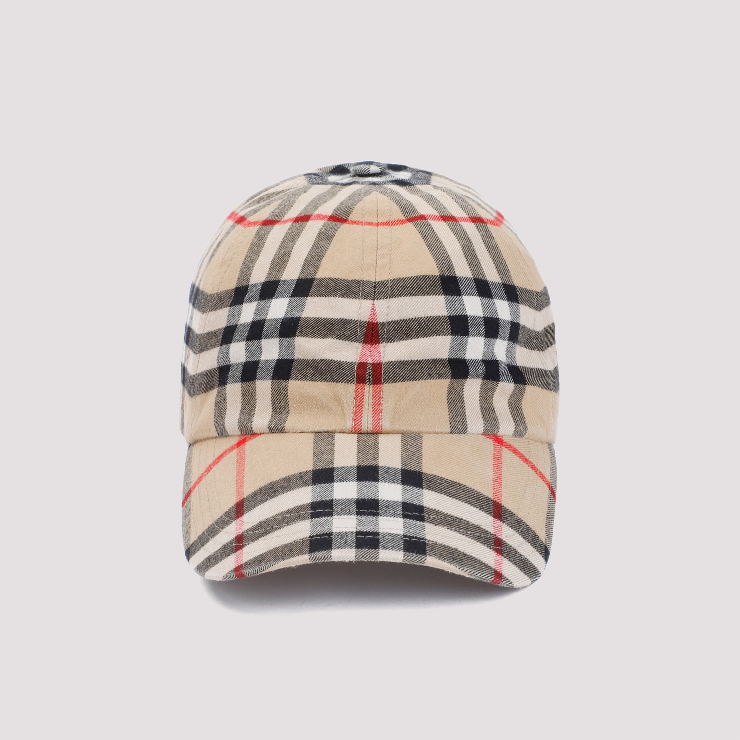 Shop Burberry Check Baseball Hat In Archive Beige