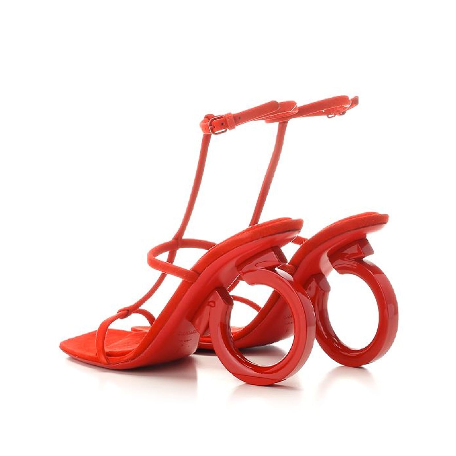 Shop Ferragamo Elina Leather Sandals In Red