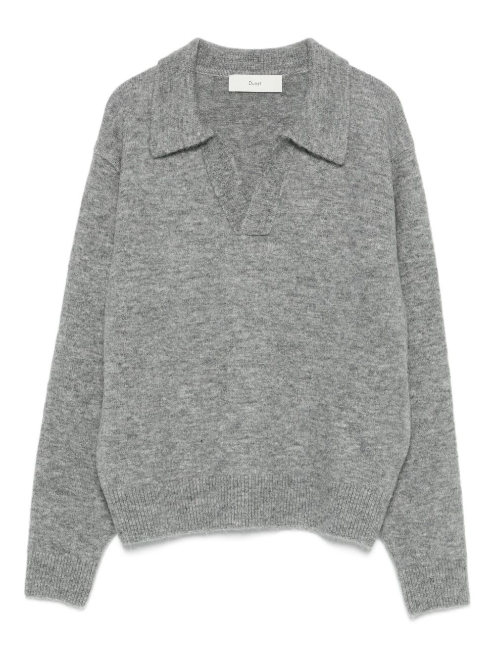 Dunst Wool Blend Polo Sweater In Gray