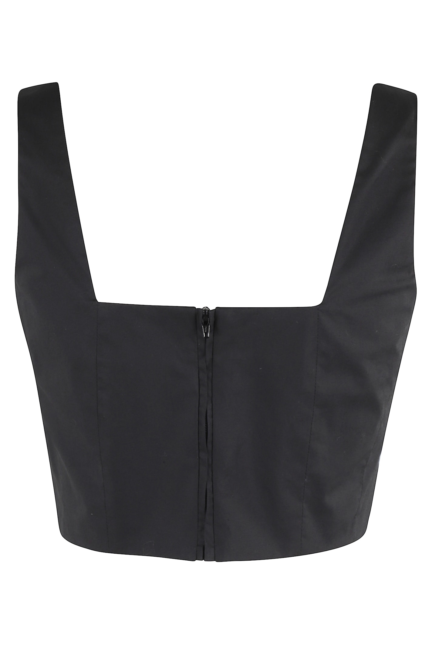 Shop Federica Tosi Top Scollo Quadrato Tela Para In Nero