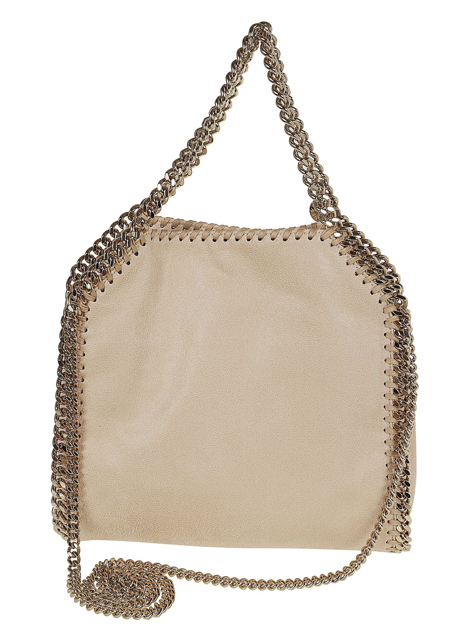 Stella Mccartney Mini Tote Eco Shaggy Deer W/light Gold Color Chain In Beige