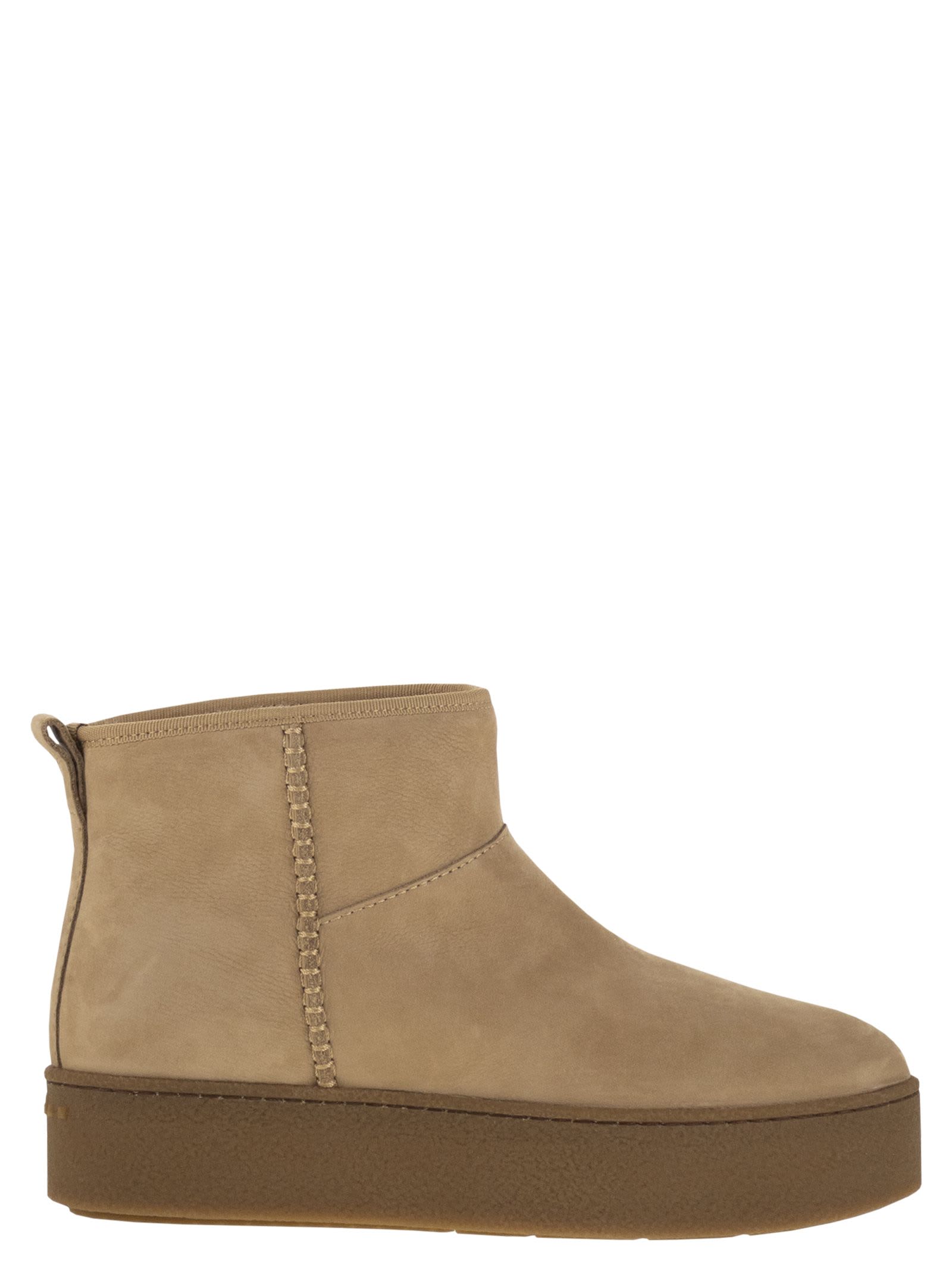 Hogan Beige Suede Ankle Boots In Brown