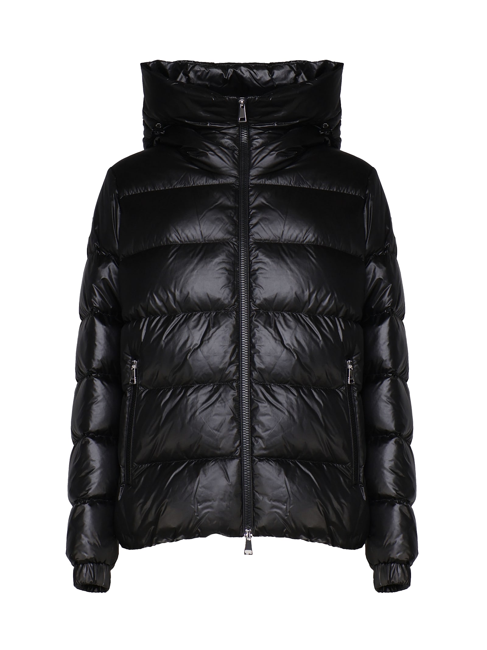 Shop Moncler Maxi Hooded Down Jacket In Black