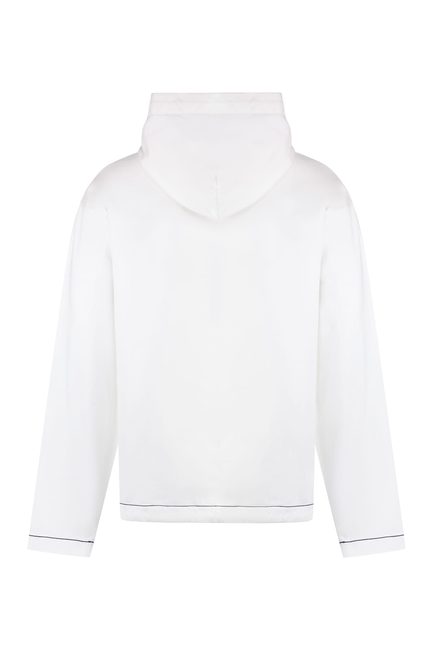 Shop Stone Island Cotton Hoodie In White