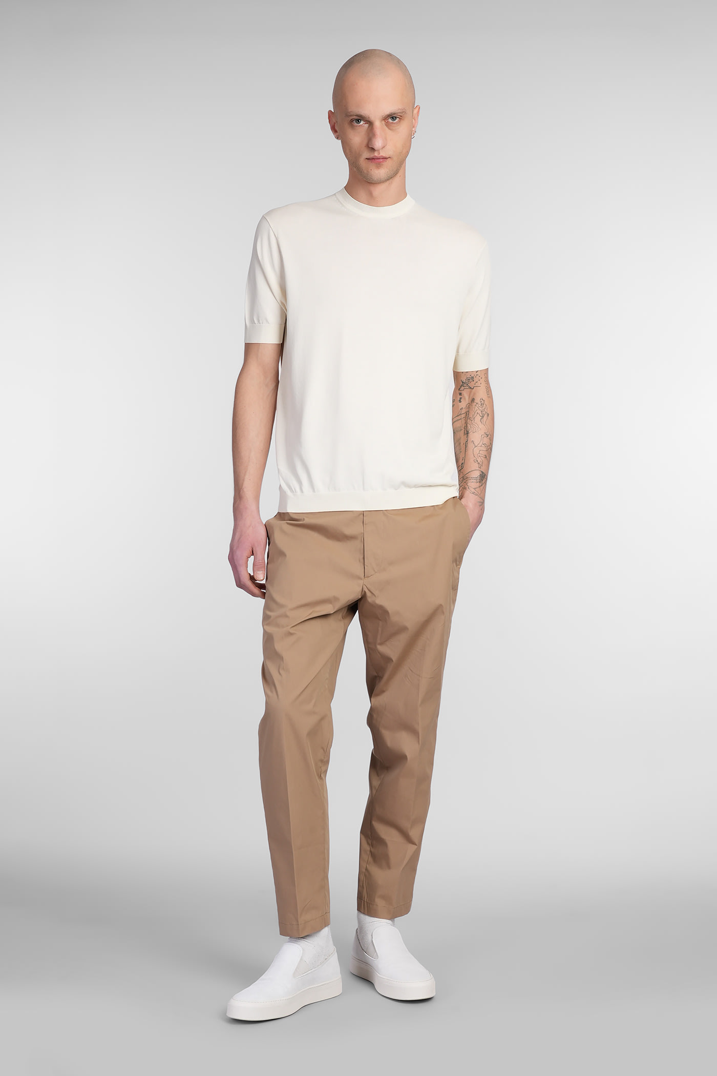 Low Brand George Pants In Camel Cotton In Camel