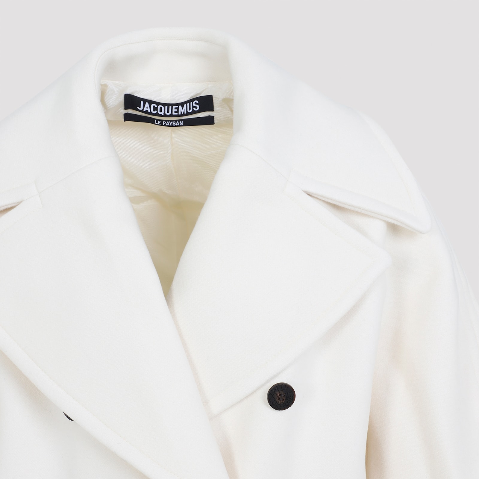 Jacquemus Womens Off-white Le Caban Double-breasted Wool Jacket In White
