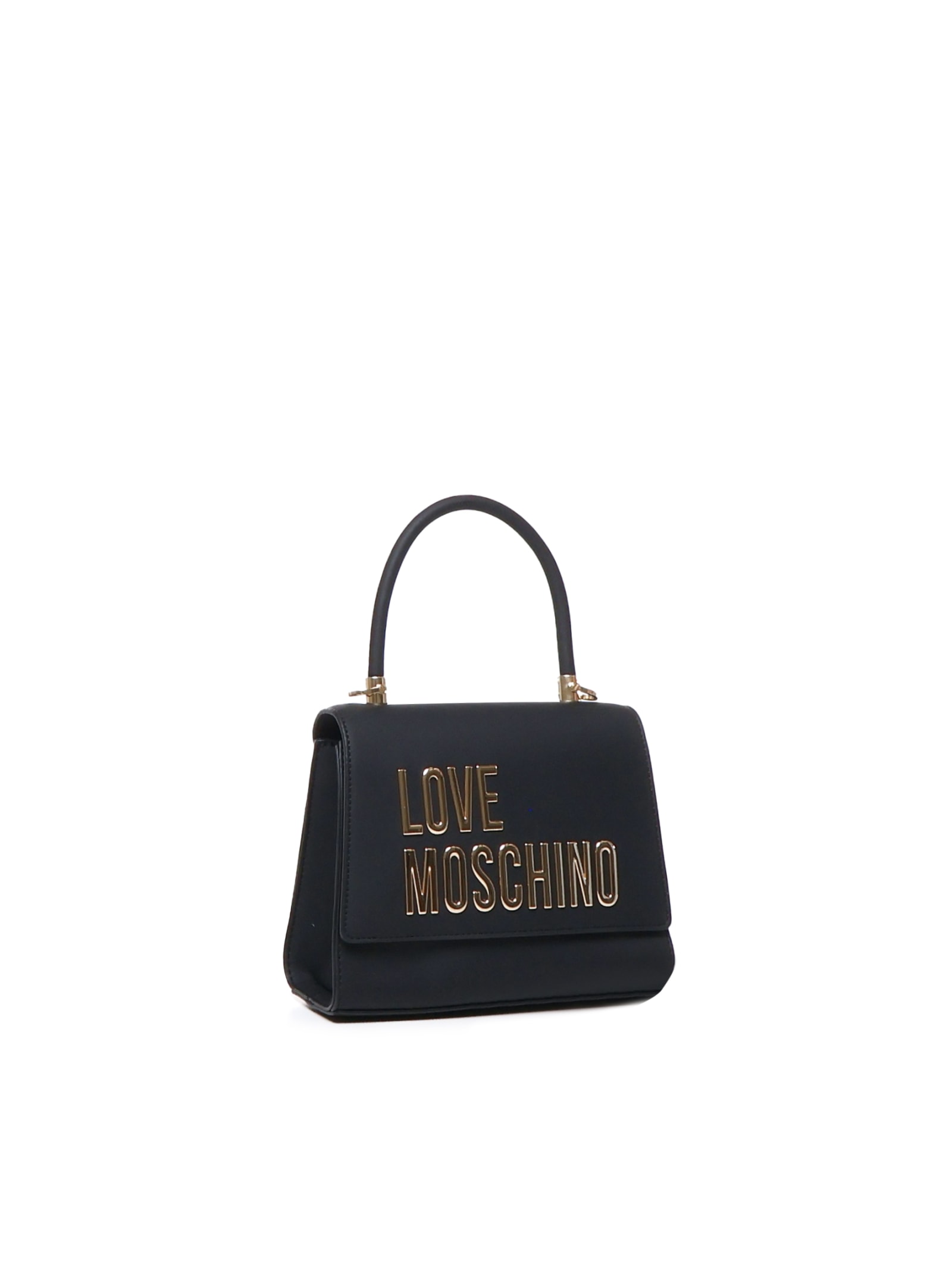 Shop Love Moschino Ecoleather Handbag In Black