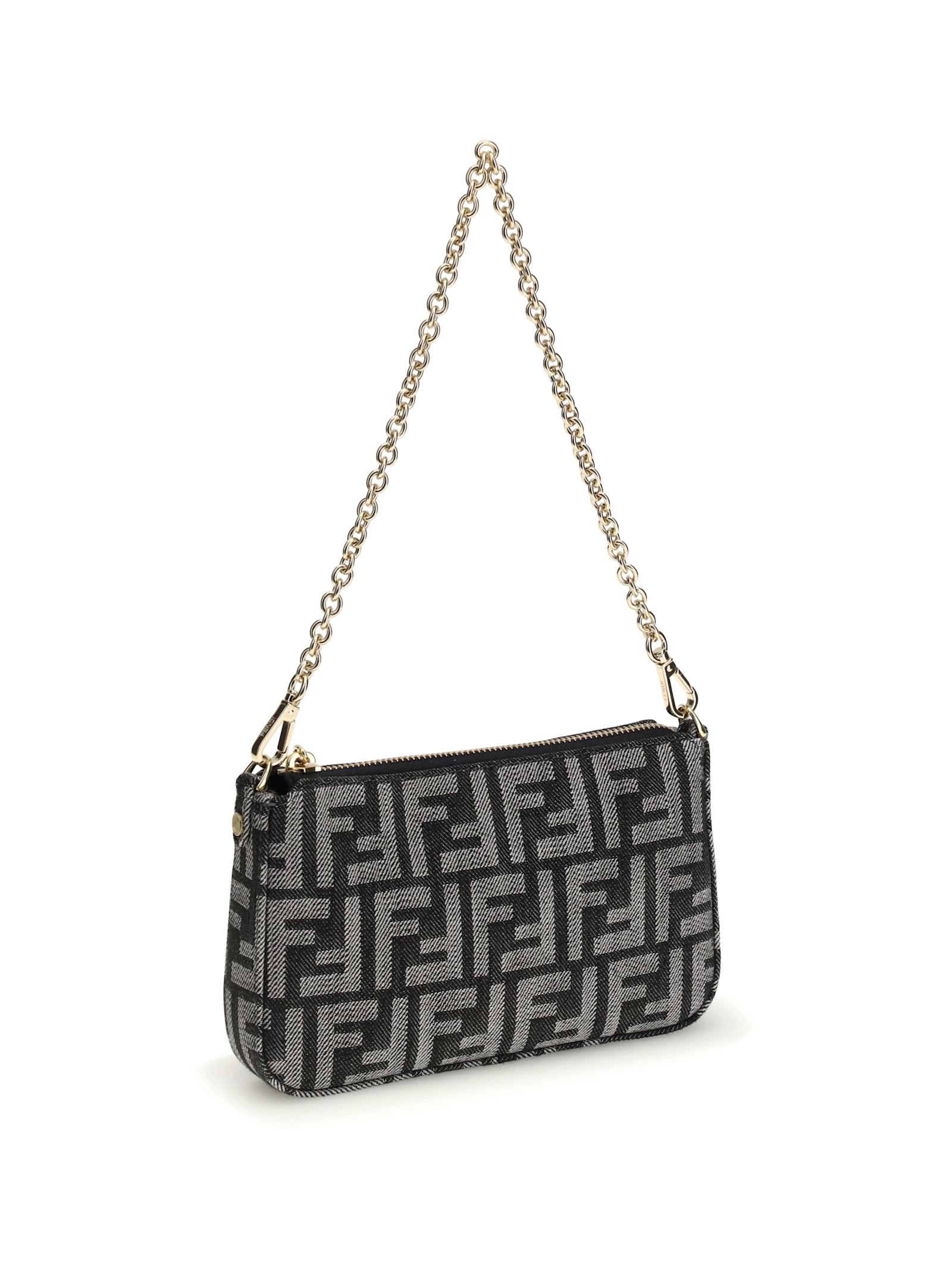 Fendi Women Baguette Clutch Bag In Gray