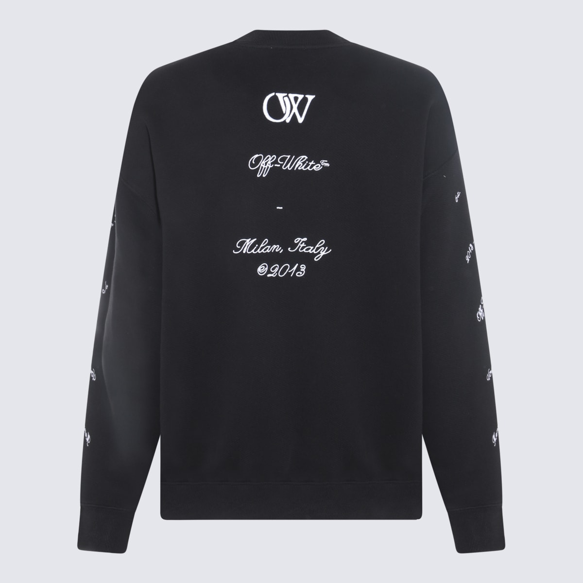 Shop Off-white Black And White Cotton 23 Logo Sweatshirt