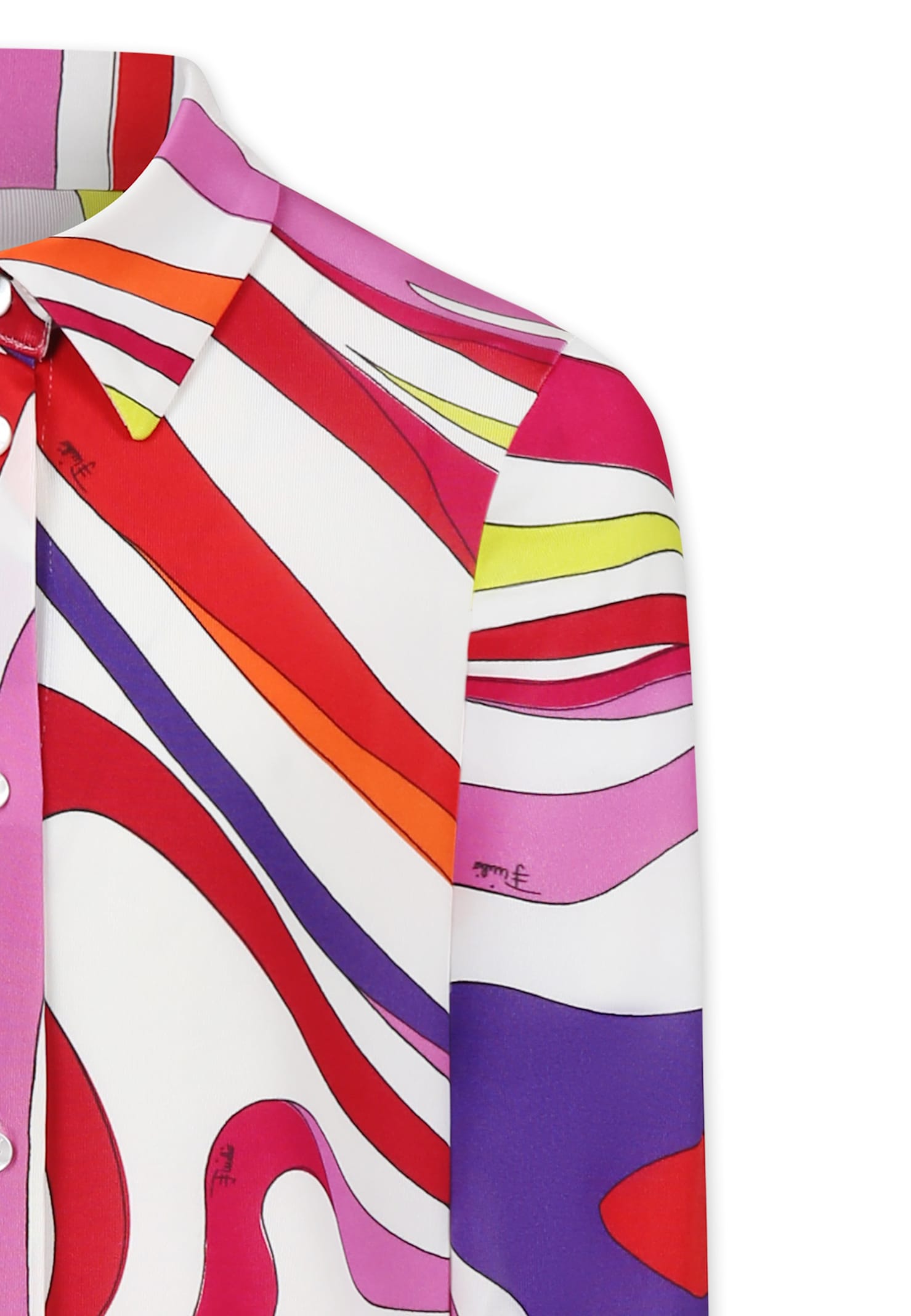 PUCCI MULTICOLOR SHIRT FOR GIRL WITH MARBLE PRINT