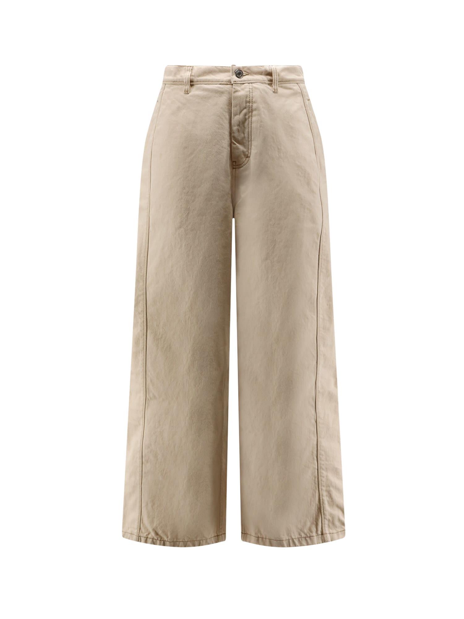 Ami Alexandre Mattiussi Wide-leg Denim Trousers With Patch Pockets In Brown