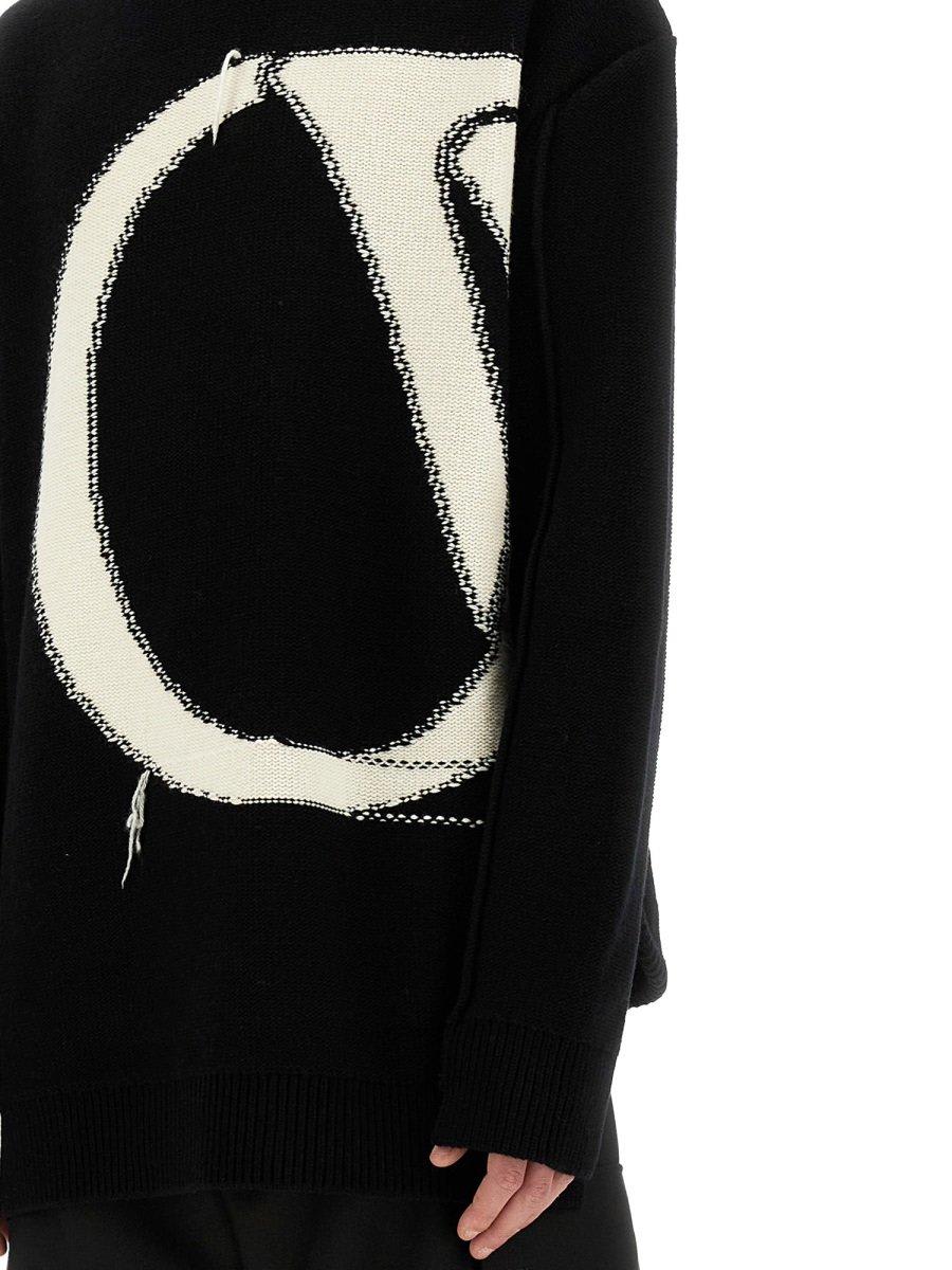 Shop Off-white Off White Intarsia-logo Crewneck Jumper In Black