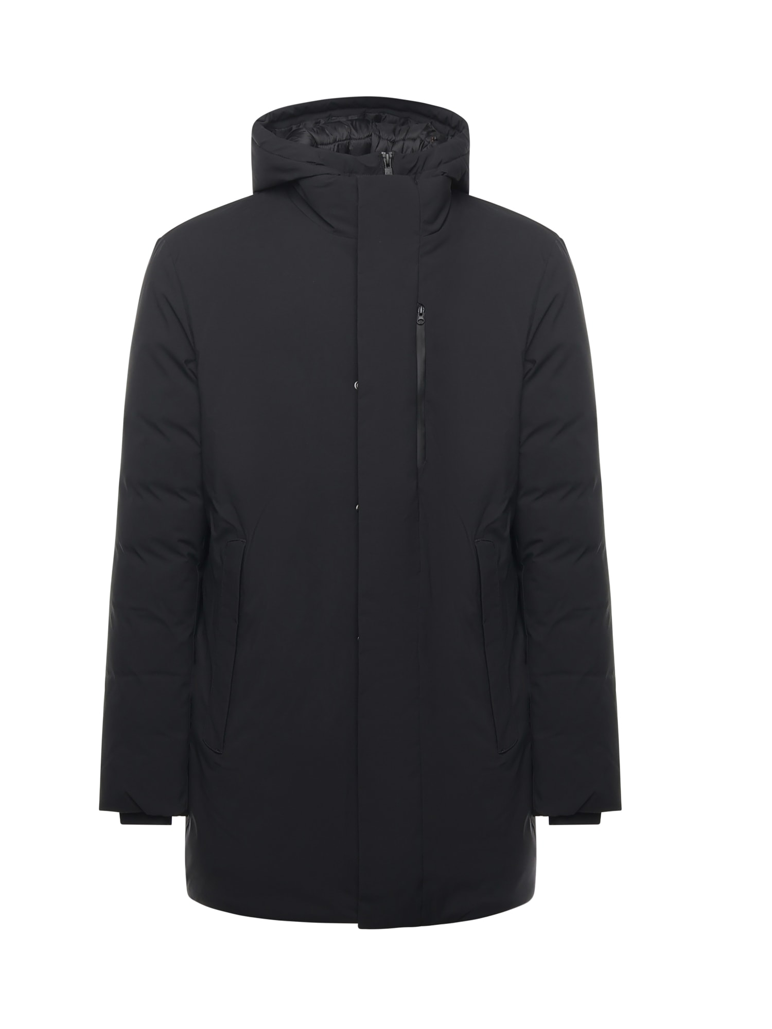 Save The Duck Removable-hoodie Zip-up Coat In Black