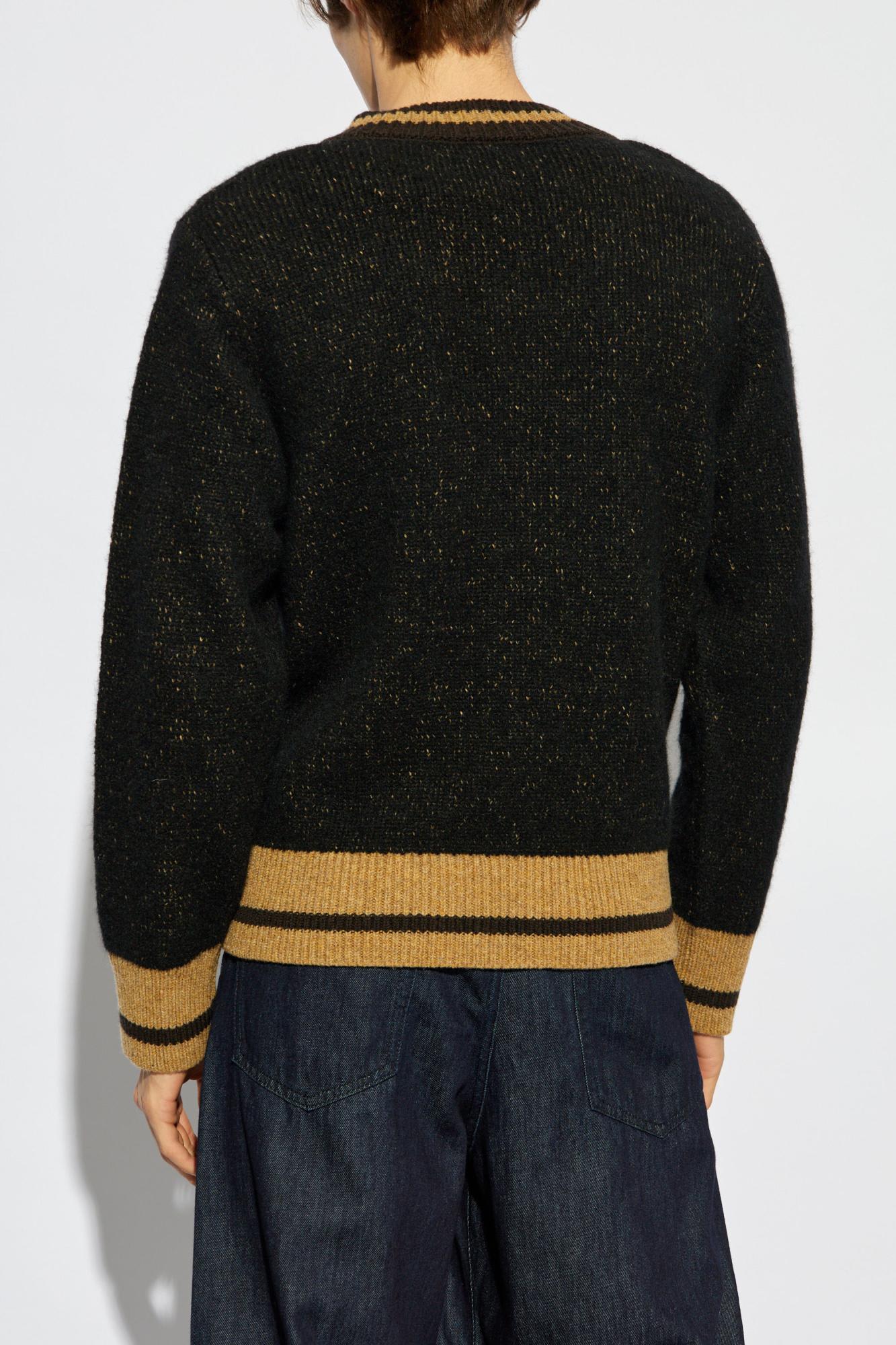 Shop Dries Van Noten V-neck Sweater In Black