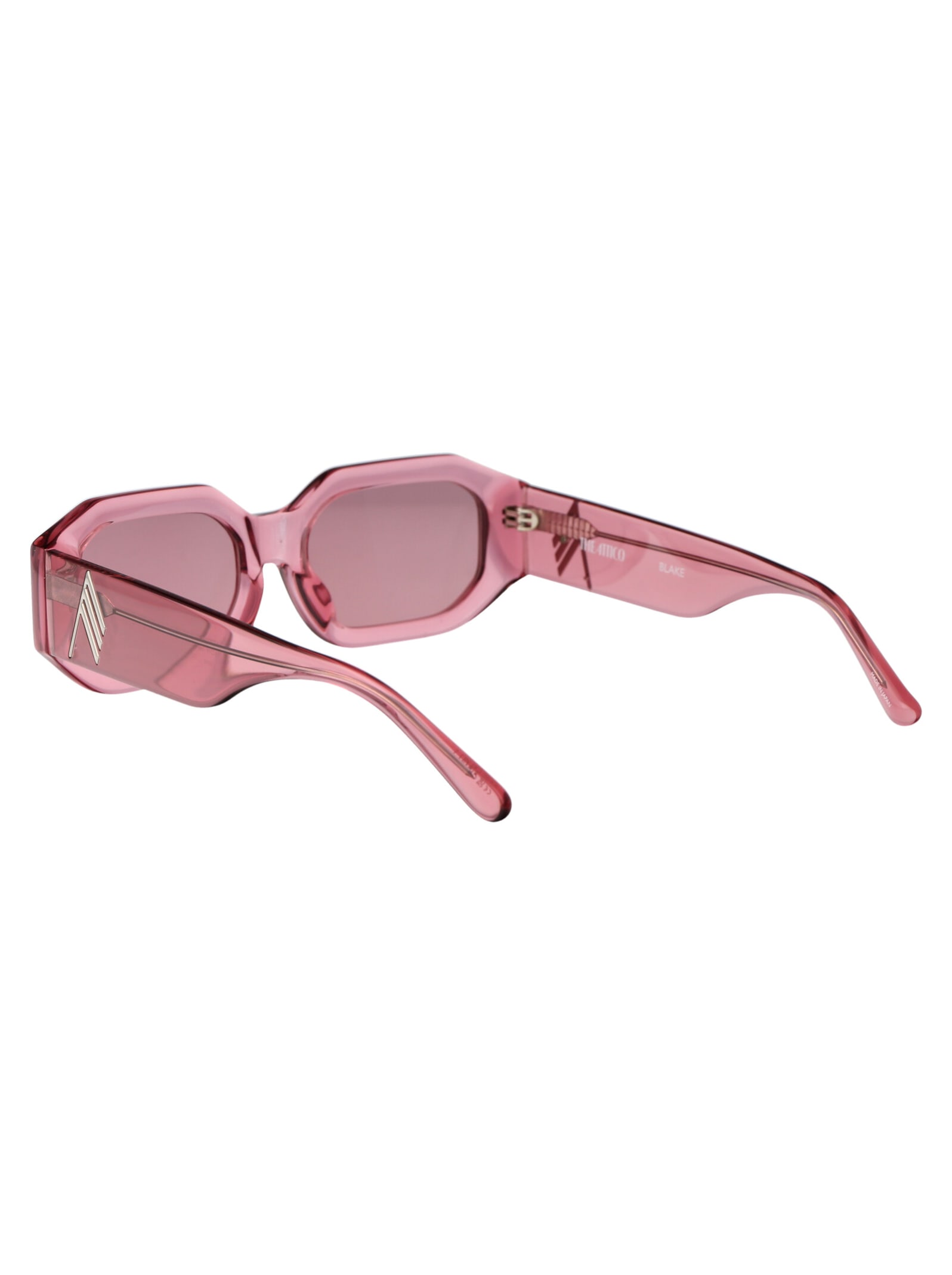 Shop Attico Blake Sunglasses In 04 Powder Pink Silver Pink