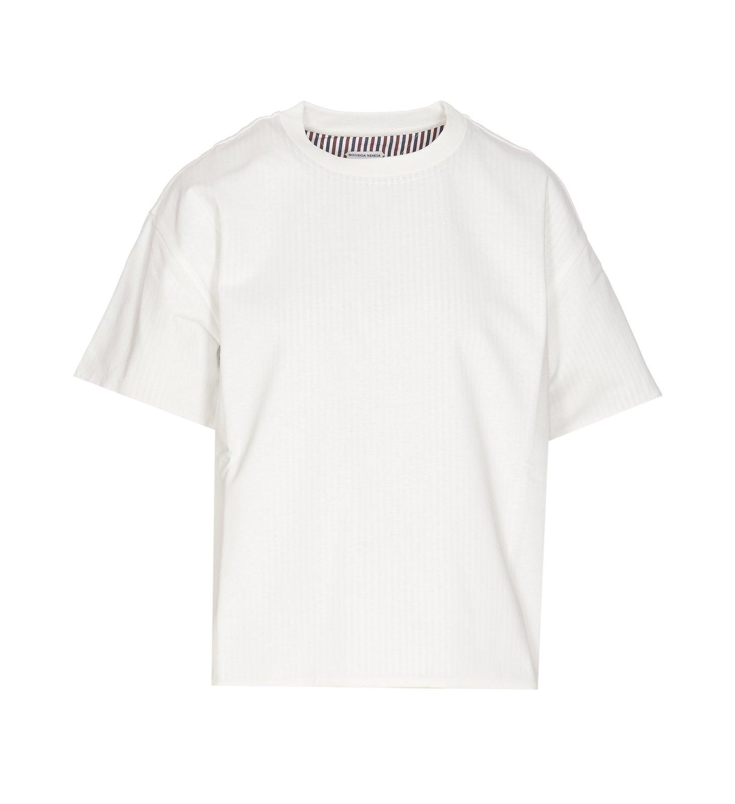 Shop Bottega Veneta Double Layer Striped T-shirt In Chalk