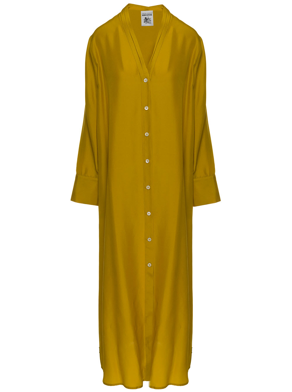 Semicouture Womans Mustard Colored Chemisier Long Dress