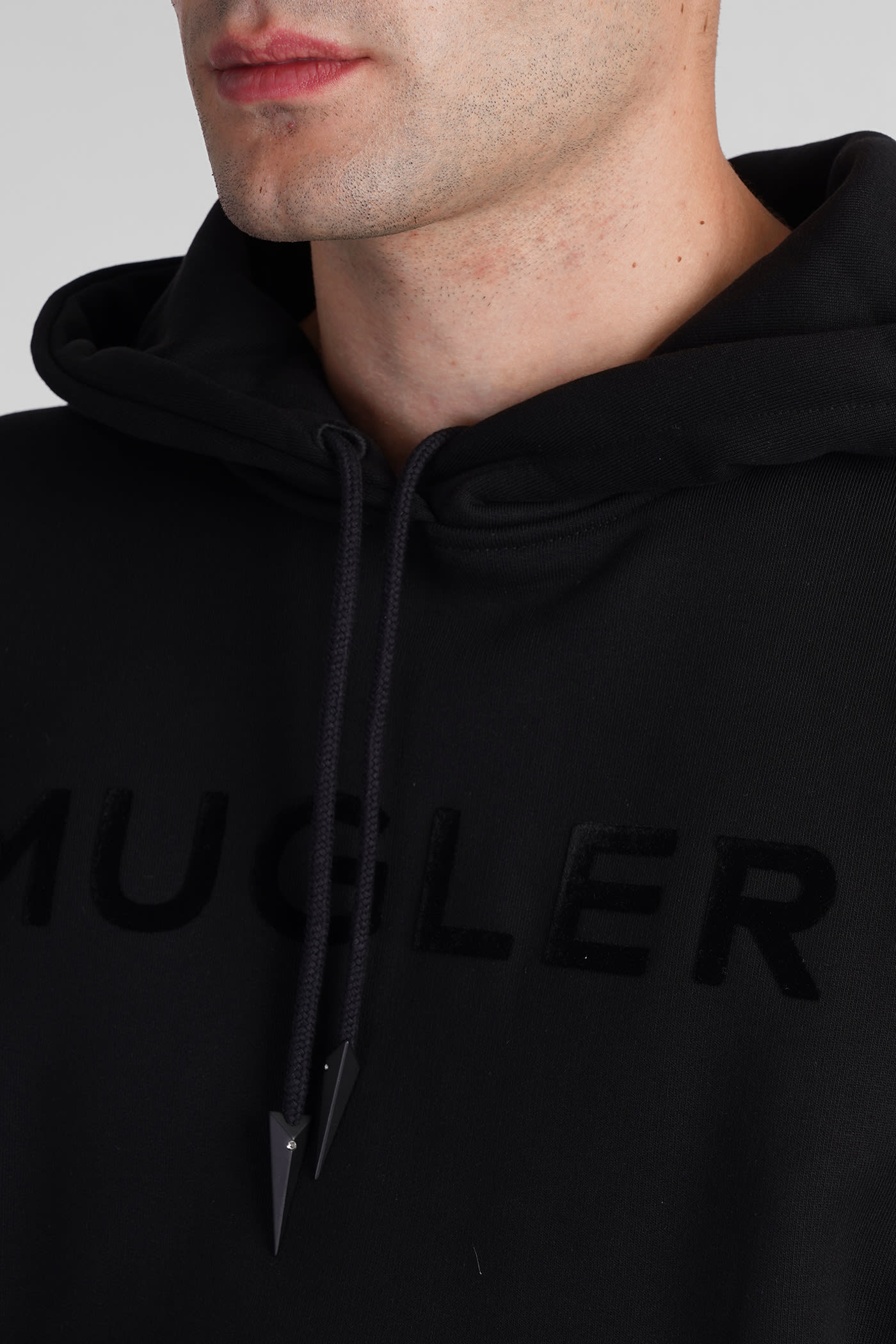 Shop Mugler Sweatshirt In Black Cotton