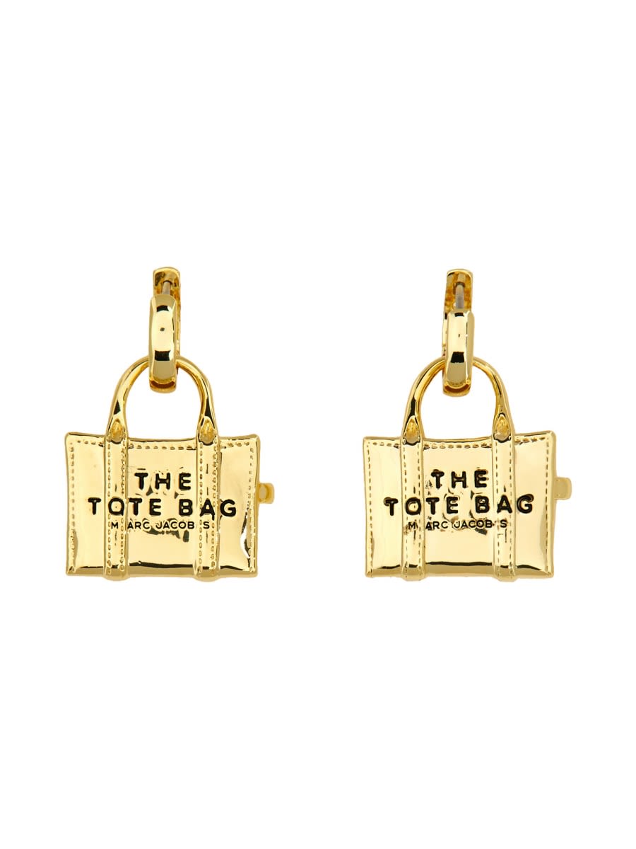 Marc Jacobs The Tote Bag Earrings In Gold