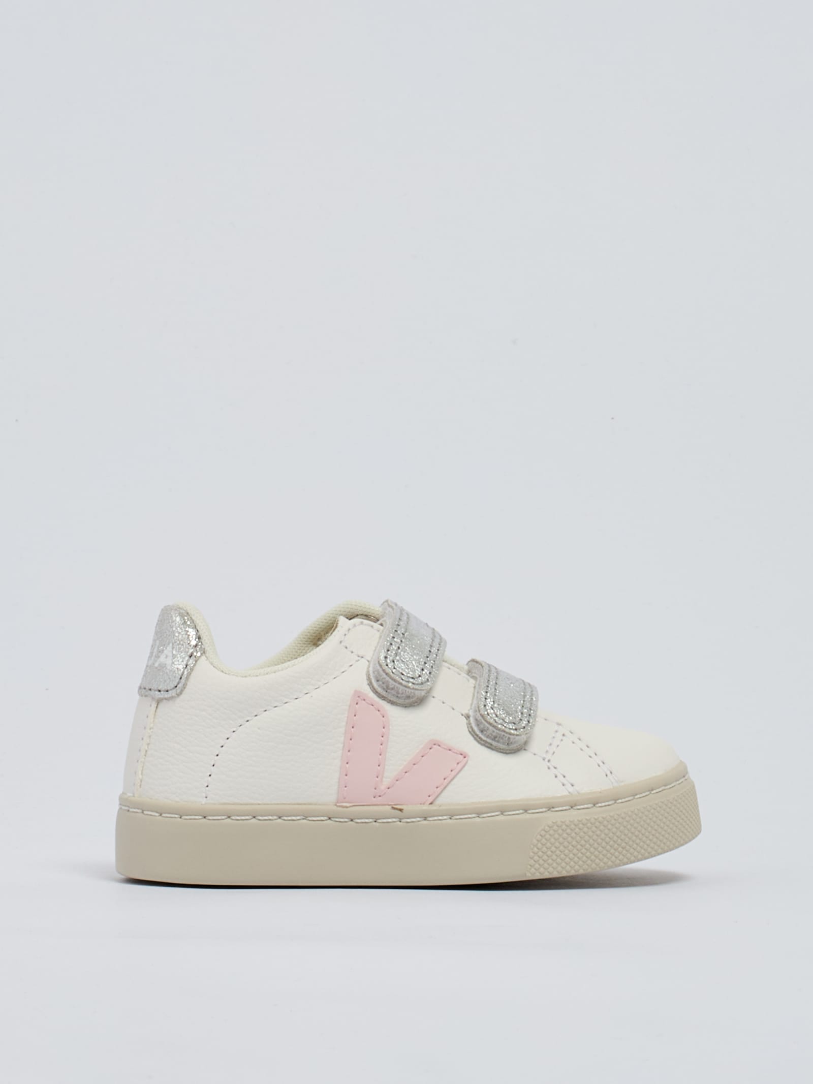 Veja Kids' Small Esplar Sneaker In Bianco-rosa