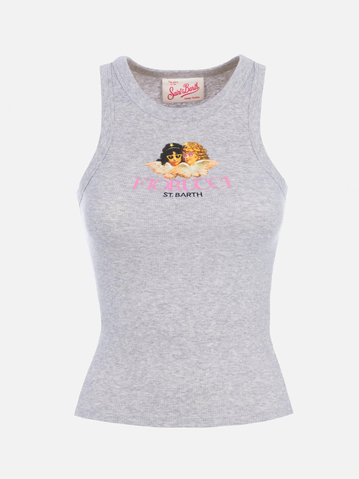 MC2 SAINT BARTH WOMAN RIB-KNIT COTTON TANK TOP FIORUCCI SPECIAL EDITION