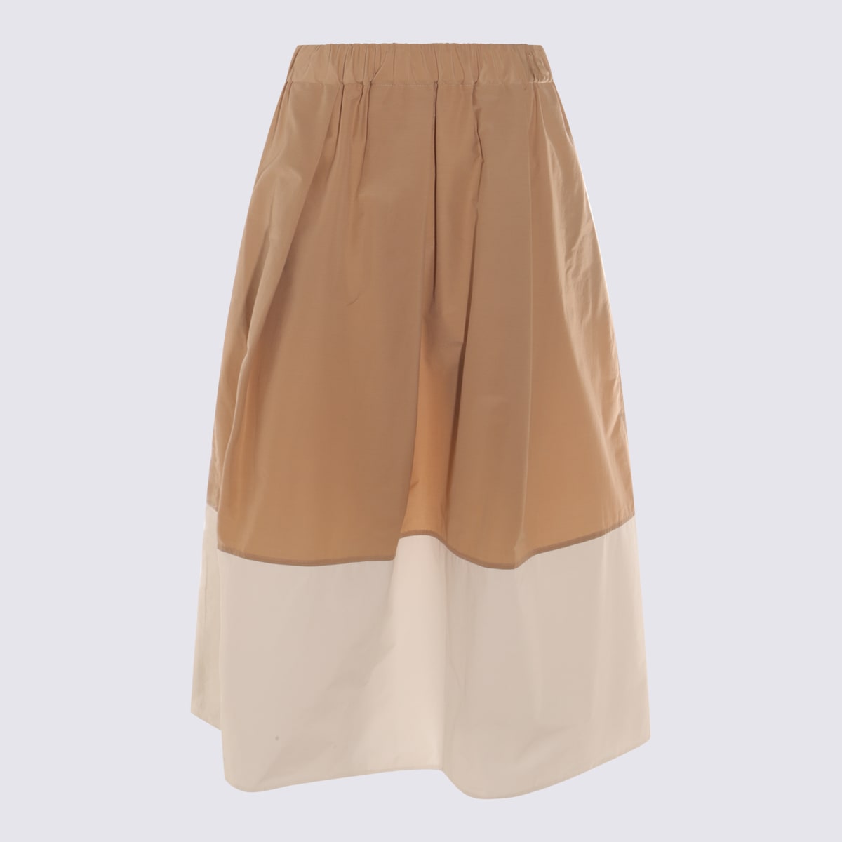 Antonelli Beige And White Cotton Skirt