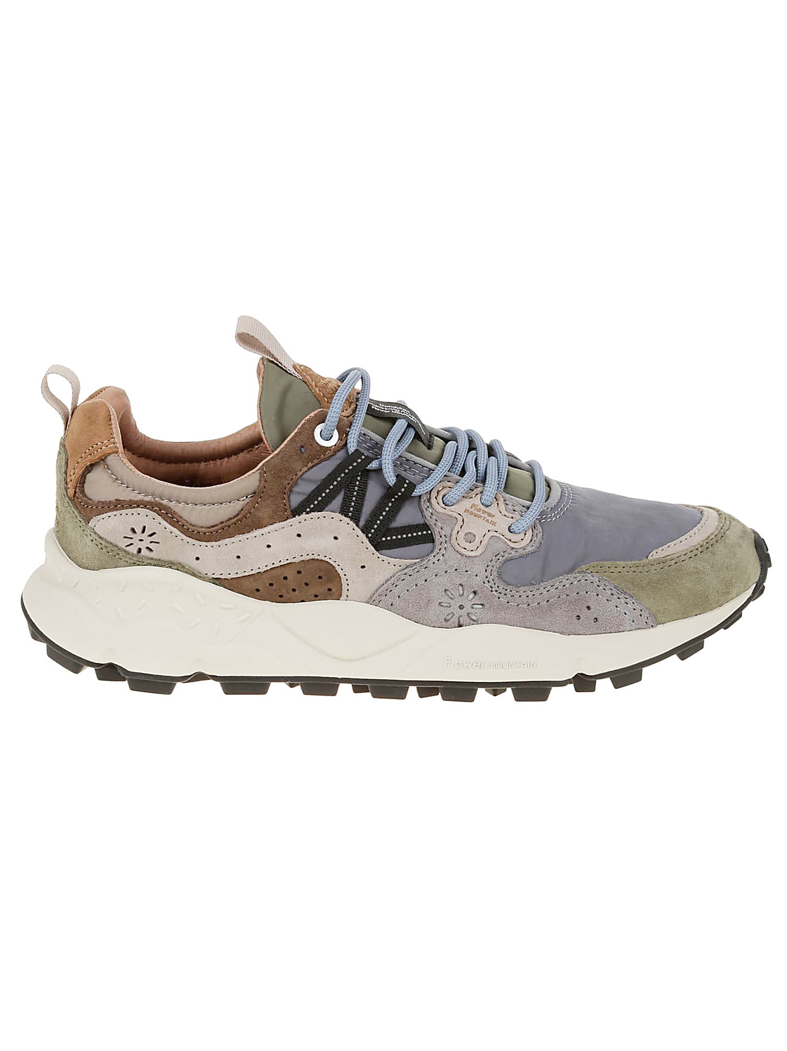 Shop Flower Mountain Yamano Sneakers In Military/grey/light Brown