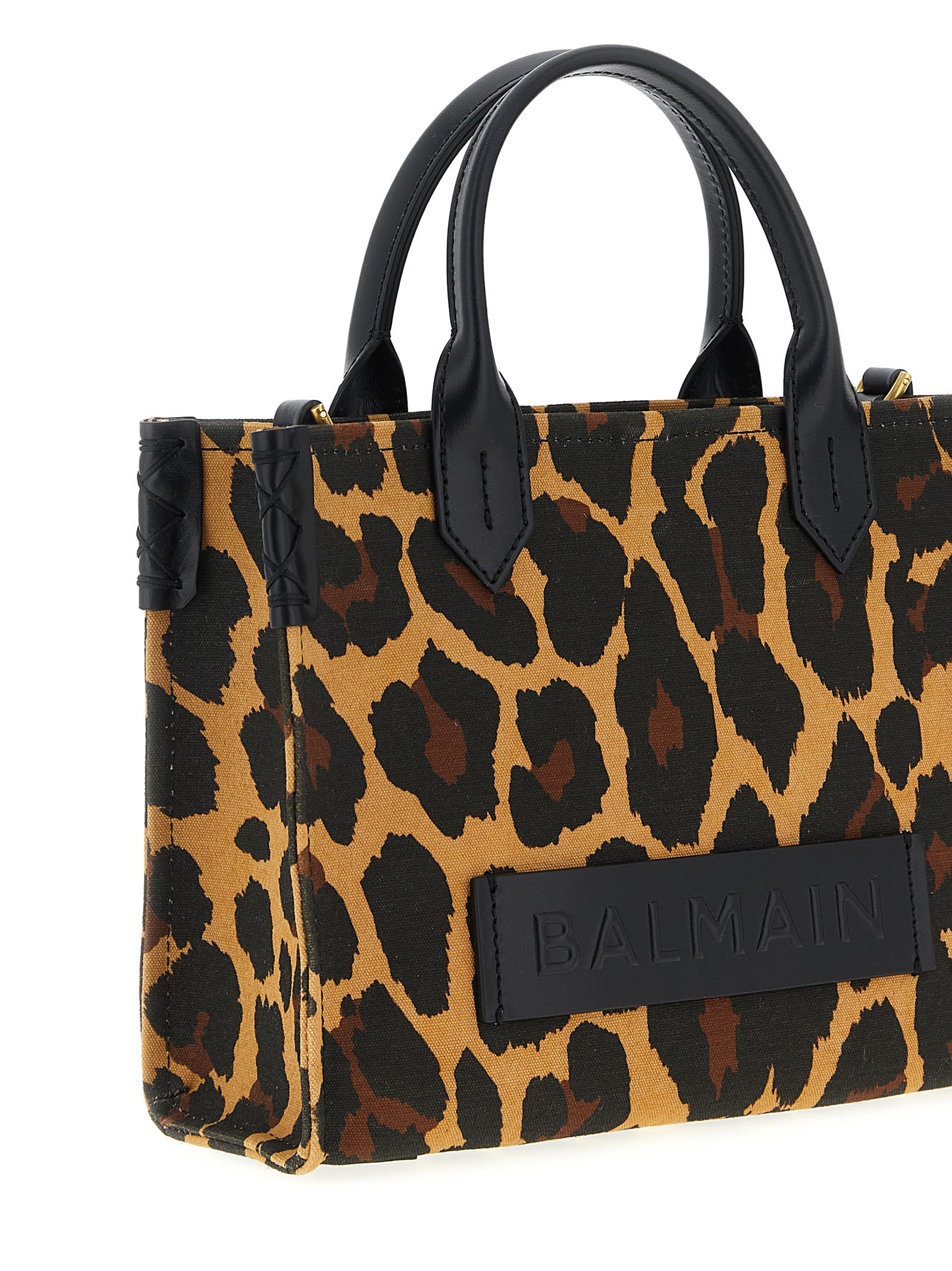 Balmain Small B-army Shopping Bag In Brown