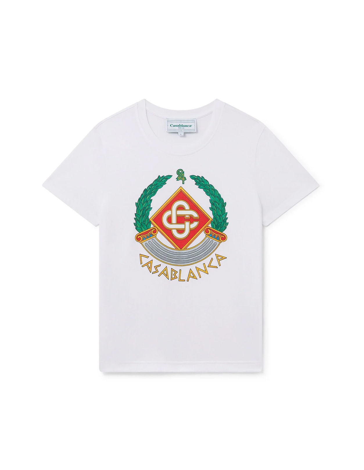 Shop Casablanca Casa Crest T-shirt In White