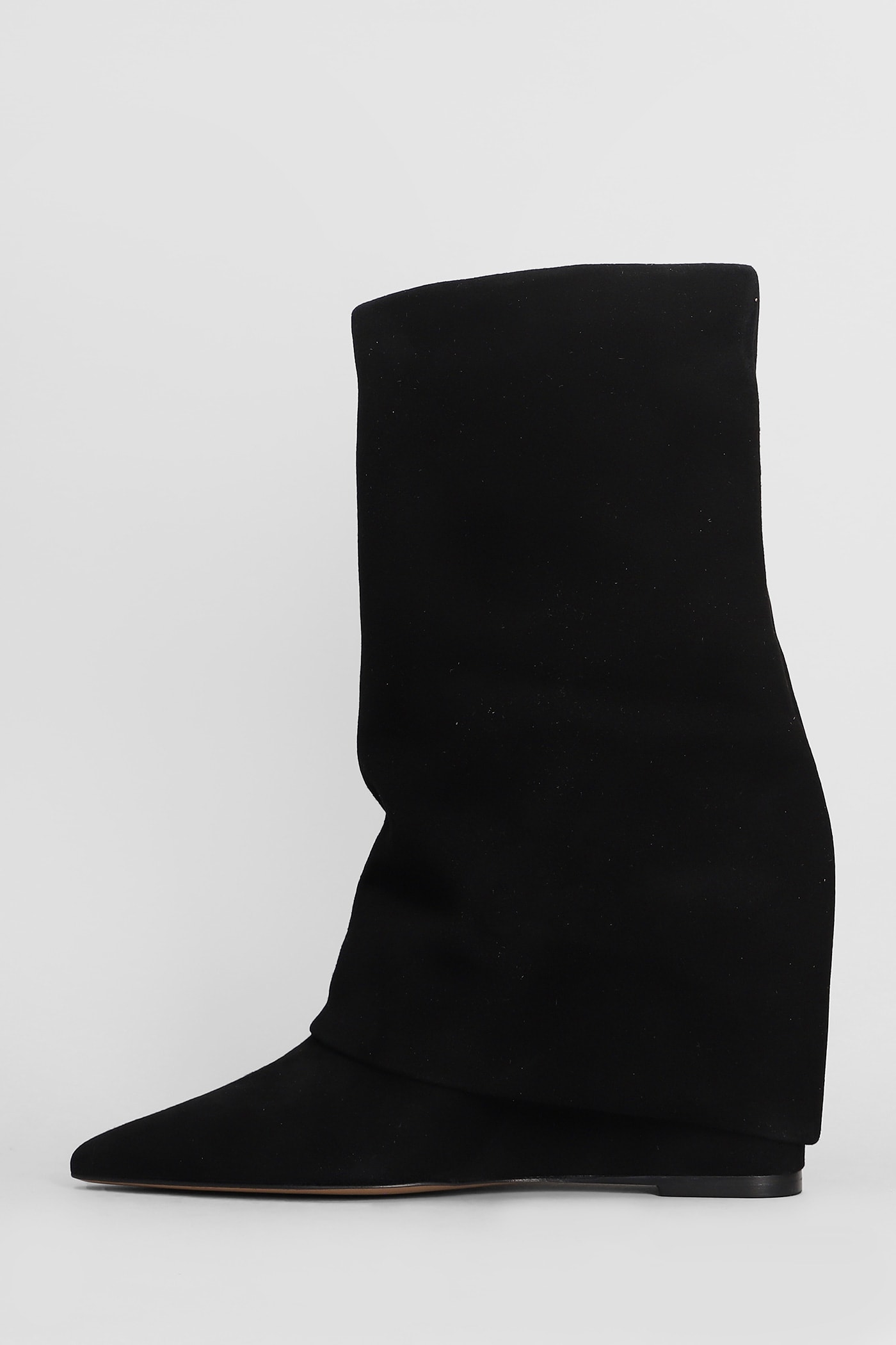 Shop The Seller High Heels Ankle Boots In Black Suede