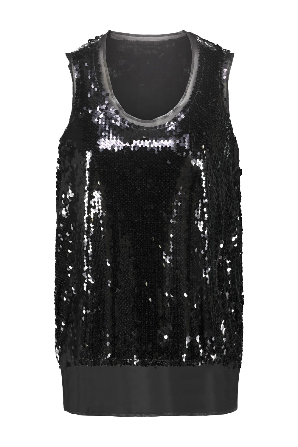 Shop Comme Des Garçons Sequin Embroidered Top In Black