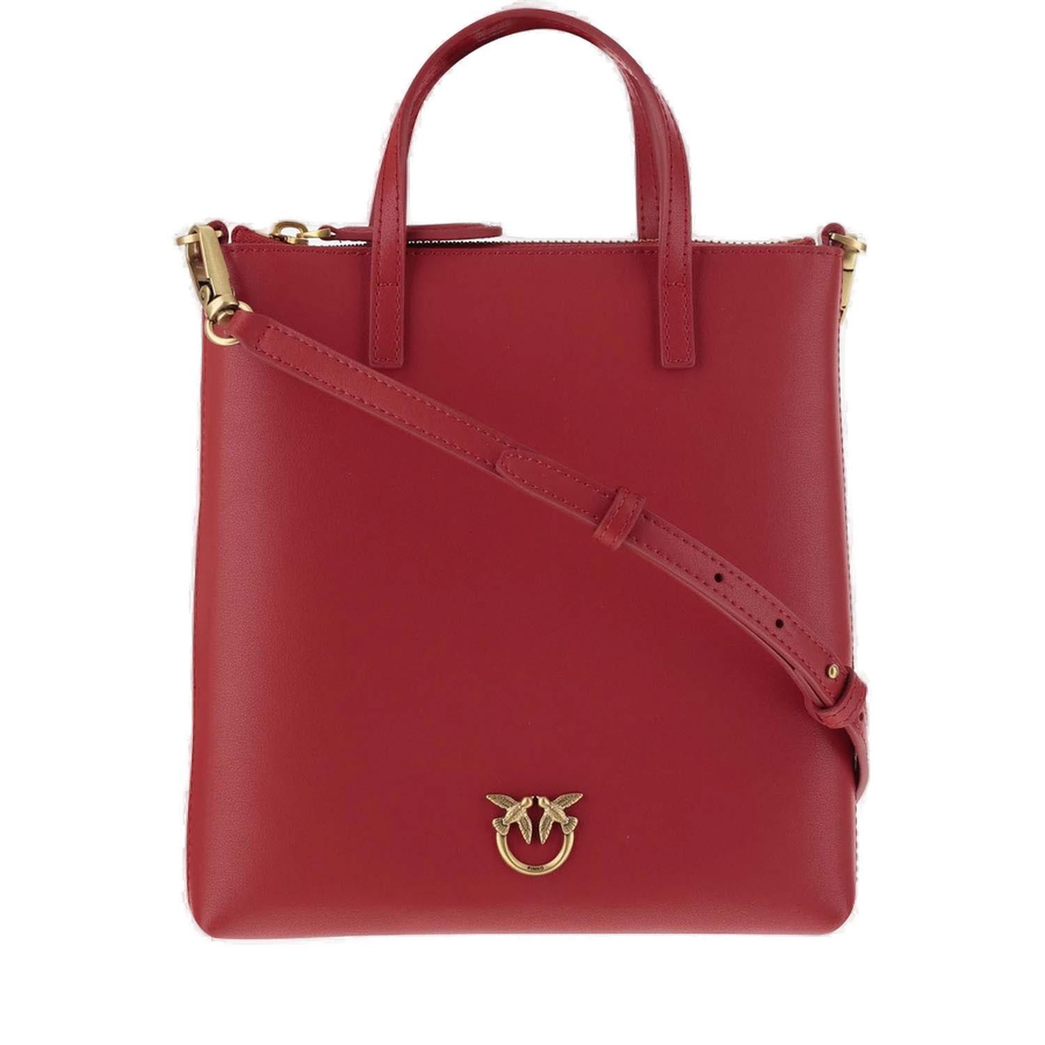 Pinko Zip-up Shoulder Bag  In Red