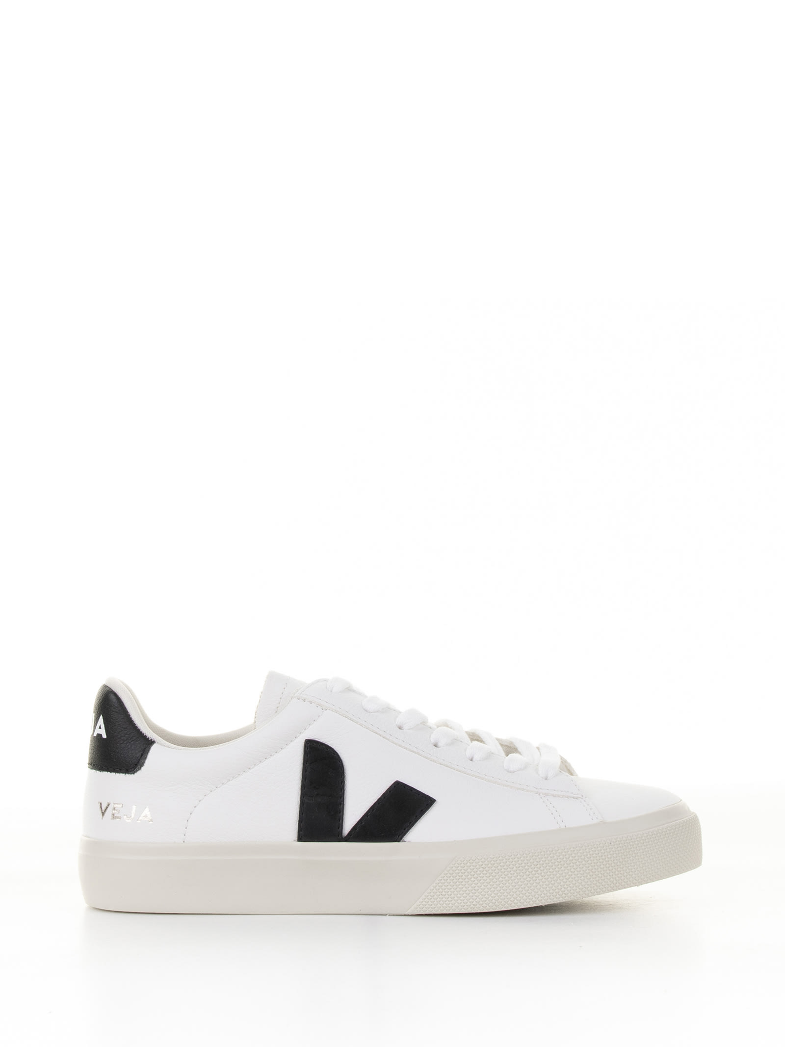 Veja Campo Sneaker In White Black Leather For Men