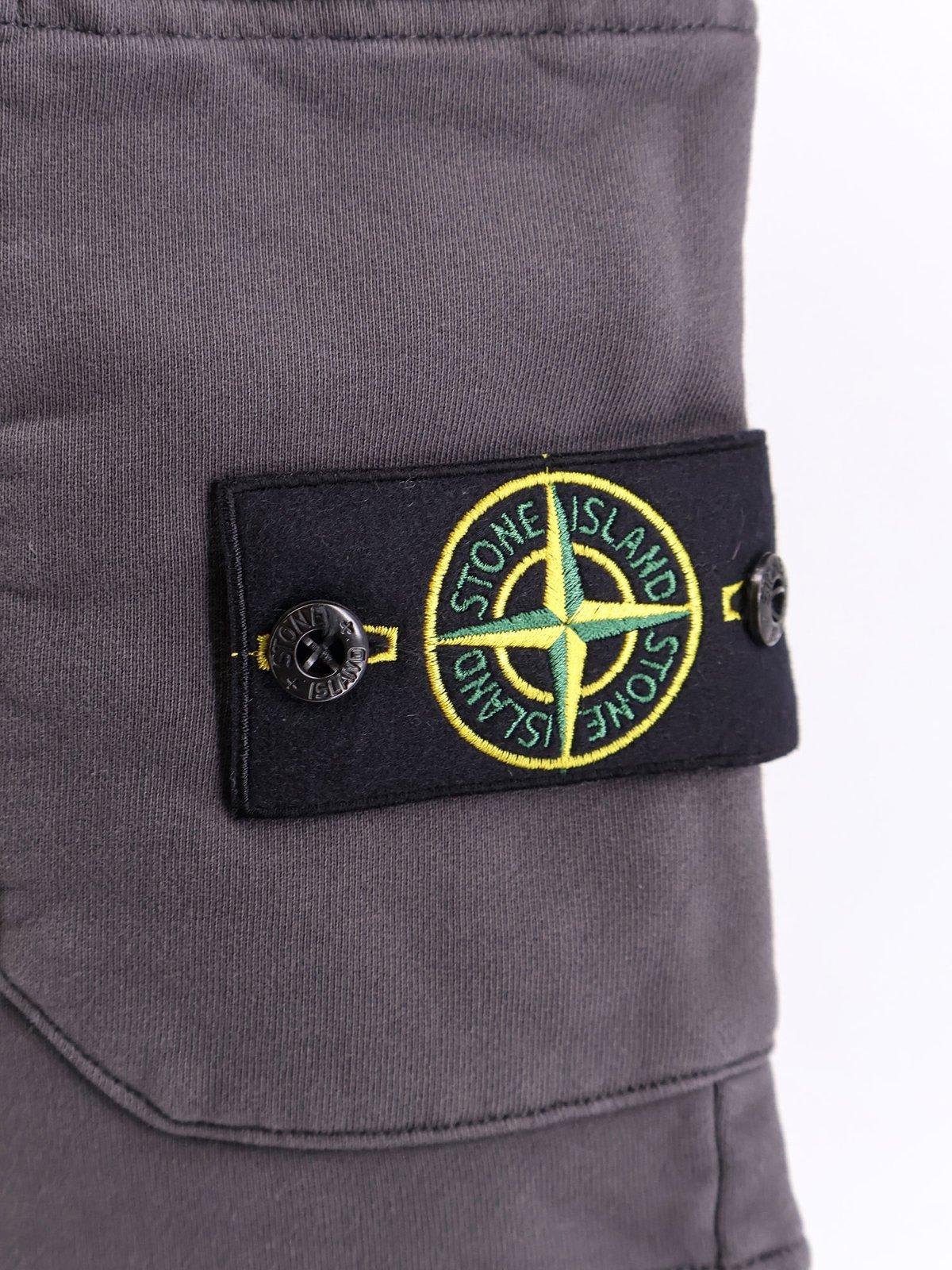 Stone Island Compass Patch Bermuda Shorts In Grey