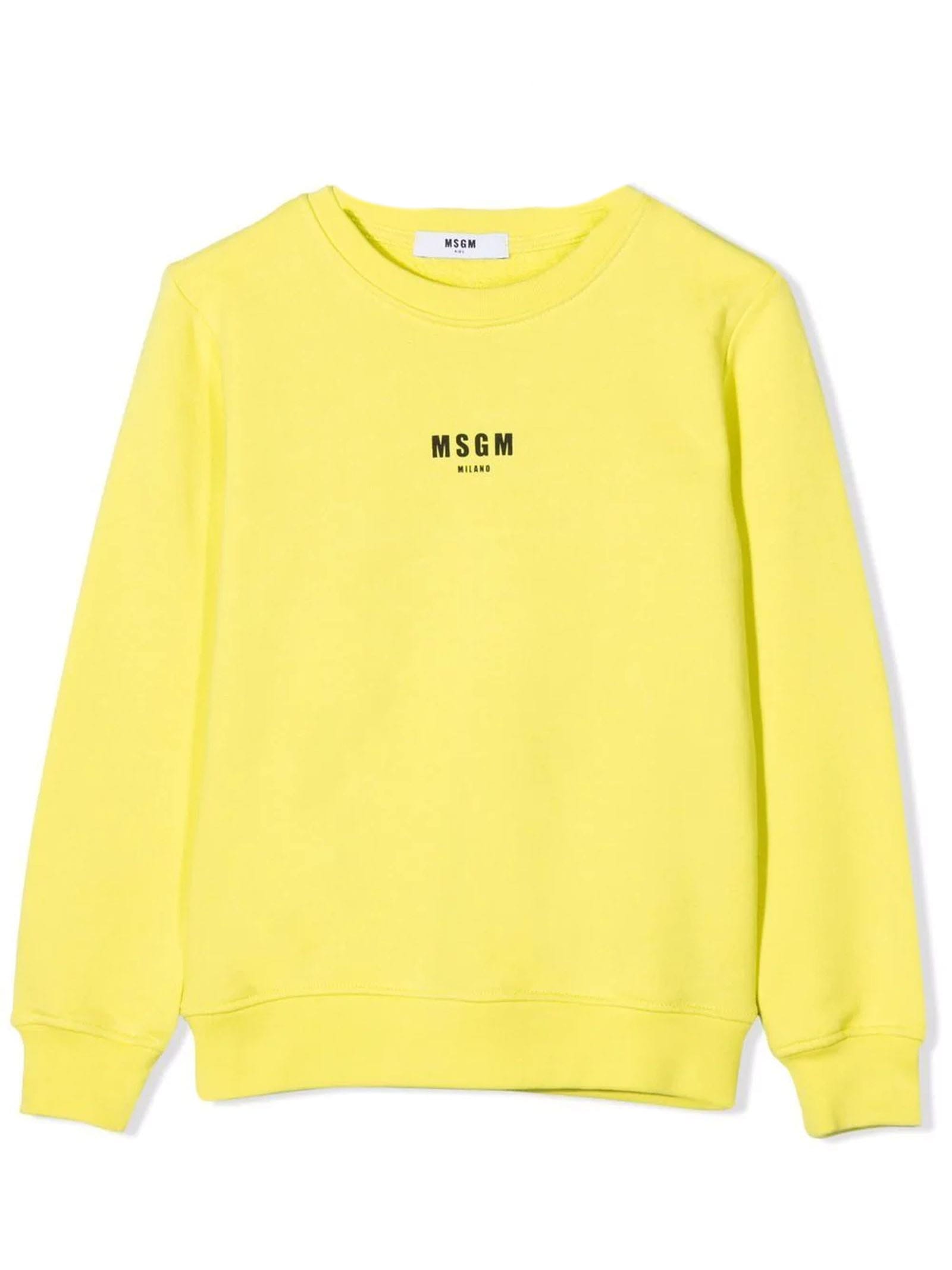 MSGM Yellow Cotton Sweatshirt