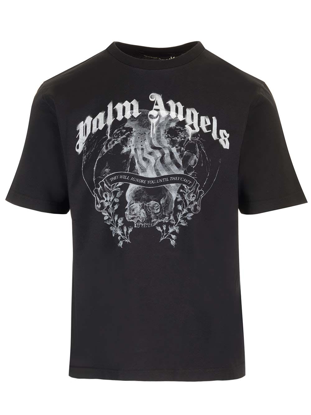 Shop Palm Angels Black Statement Pencil T-shirt