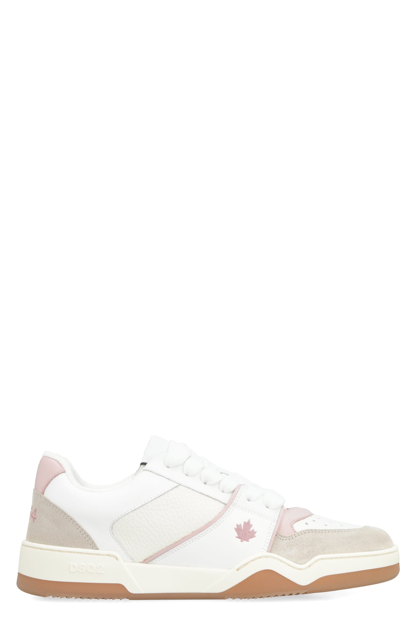 Shop Dsquared2 Spiker Leather Low-top Sneakers In White
