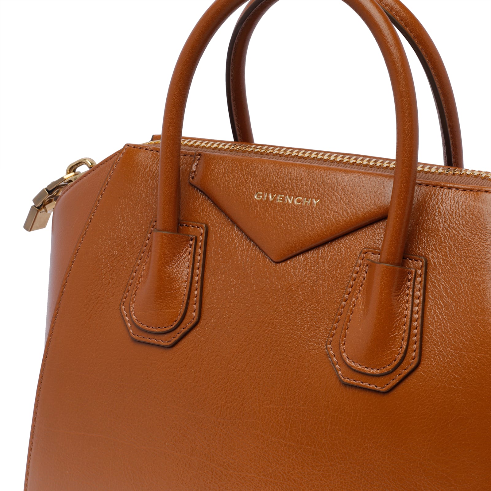 Shop Givenchy Antigona Small Bag In Brown