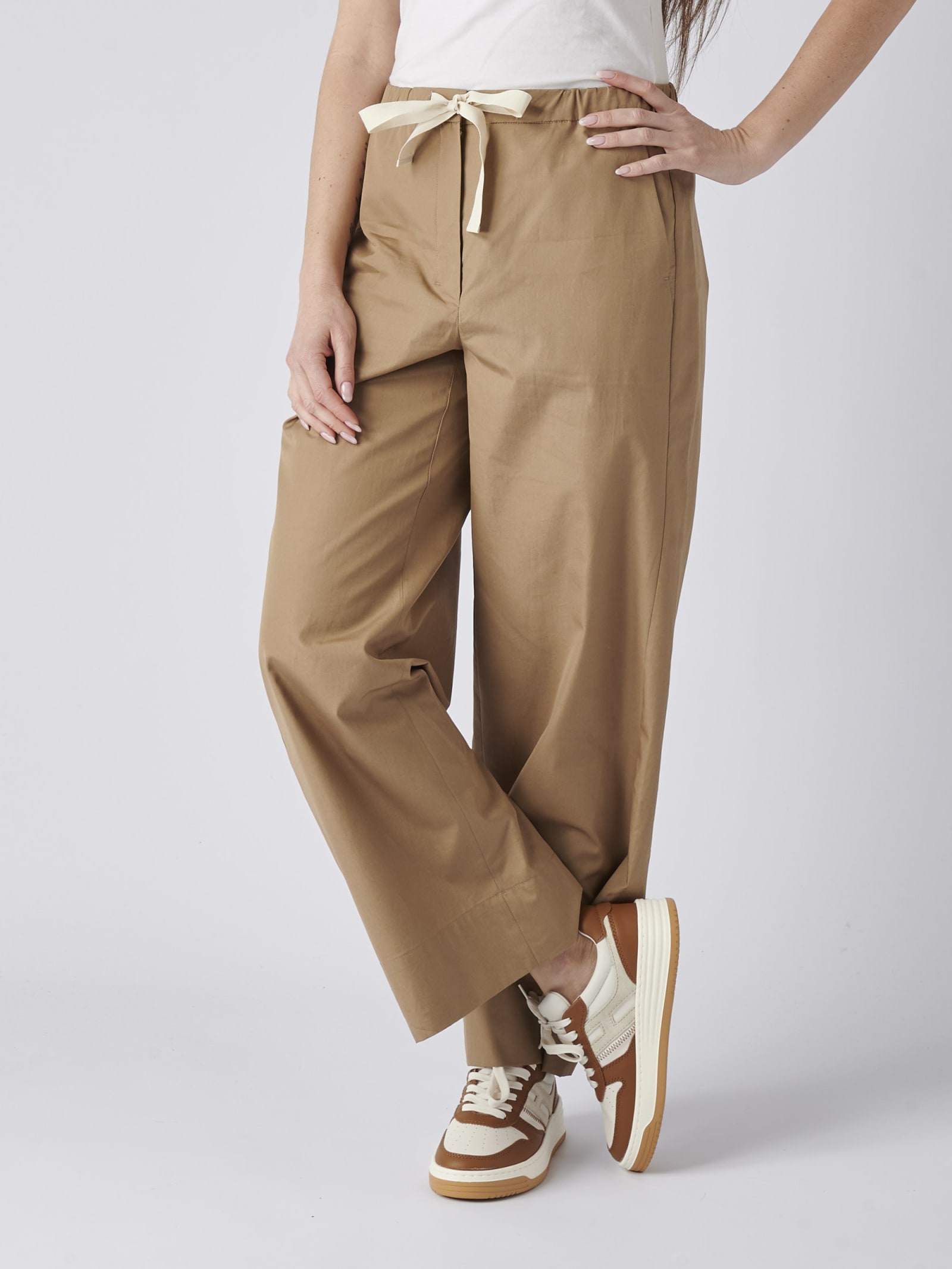 パンツ 'S MAX MARA Argento cotton trouser Marrone S Max Mara Argento In Marrone | ModeSens