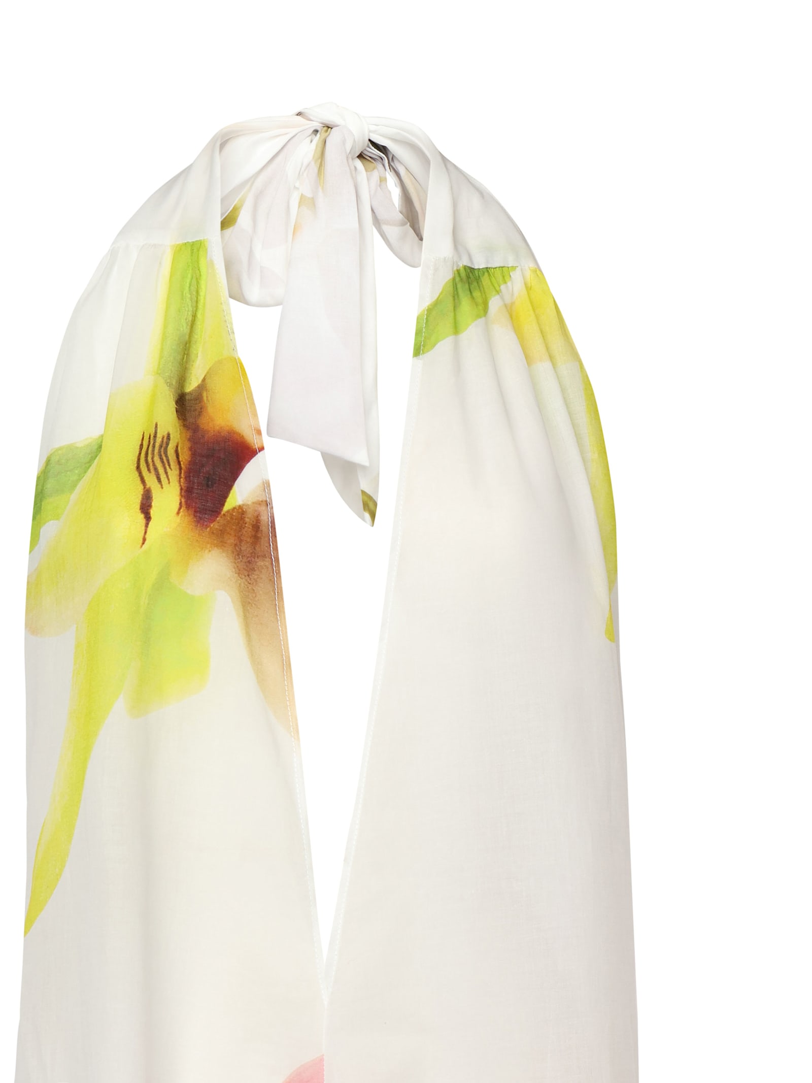 GENNY LONG DRESS WITH ORCHID PRINT 