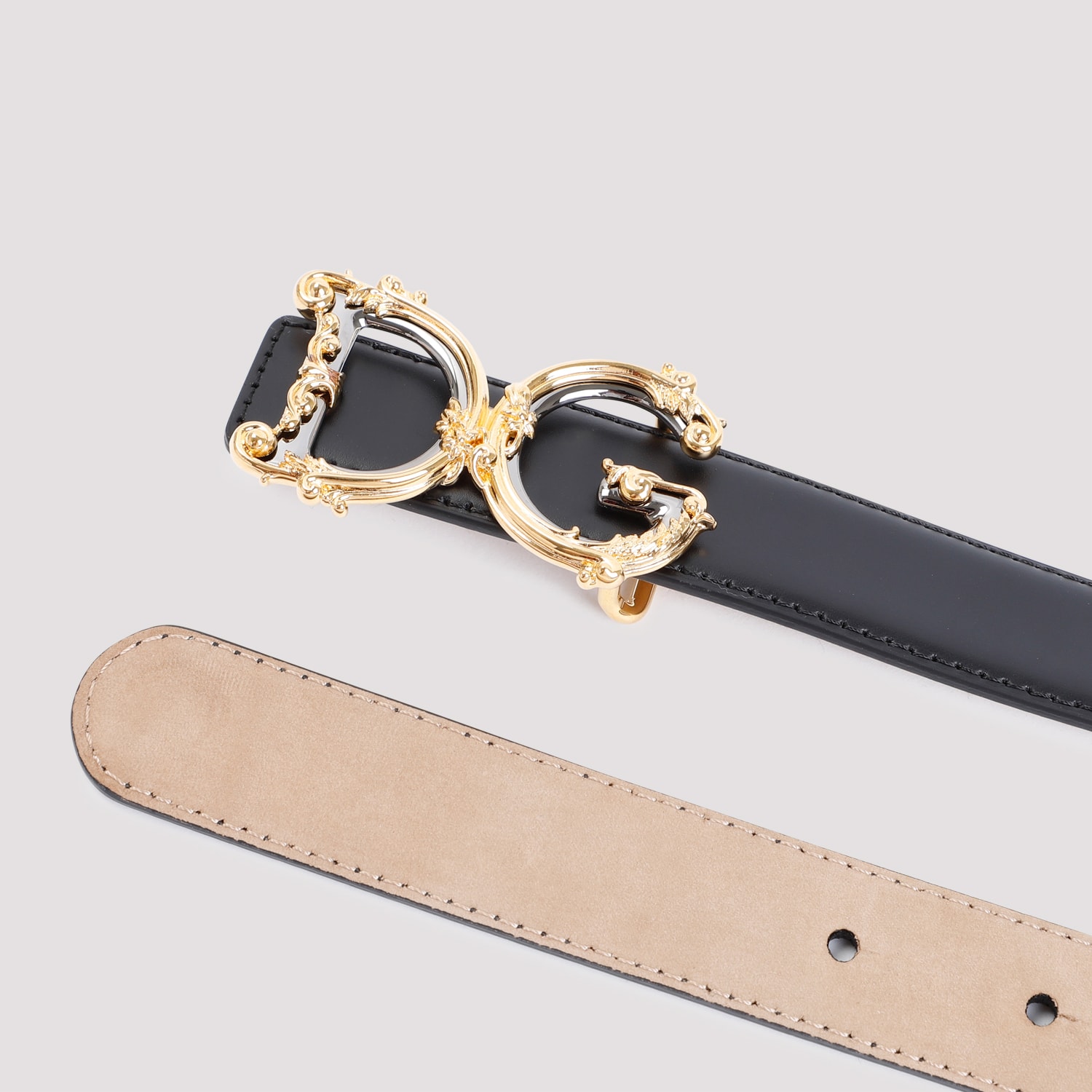 Shop Dolce & Gabbana Calf Leather Belt In Nero