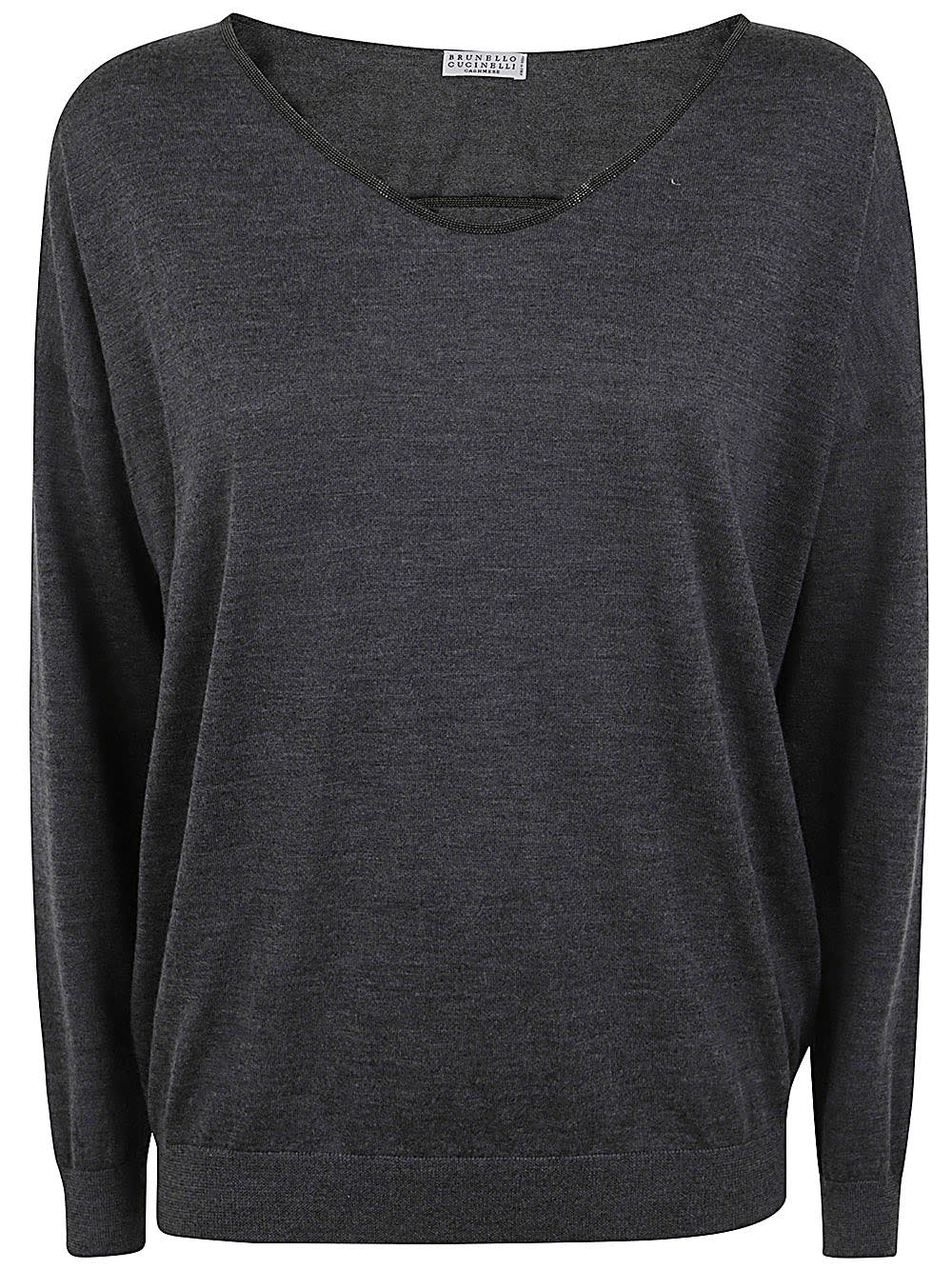 Shop Brunello Cucinelli V-neck Jumper In Iron