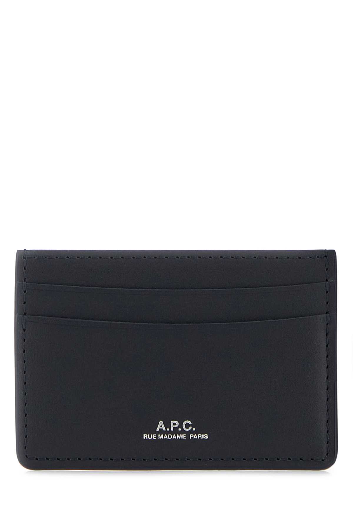 A. P.C. Navy Blue Leather Card Holder