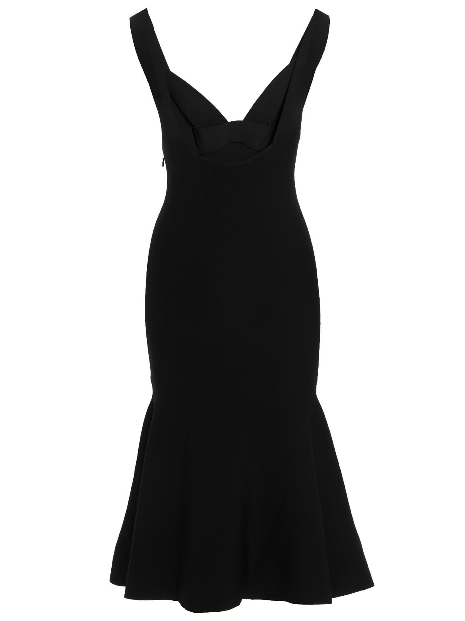 Roland Mouret Sweetheart Neckline Solid Color Maxi Dress In Black